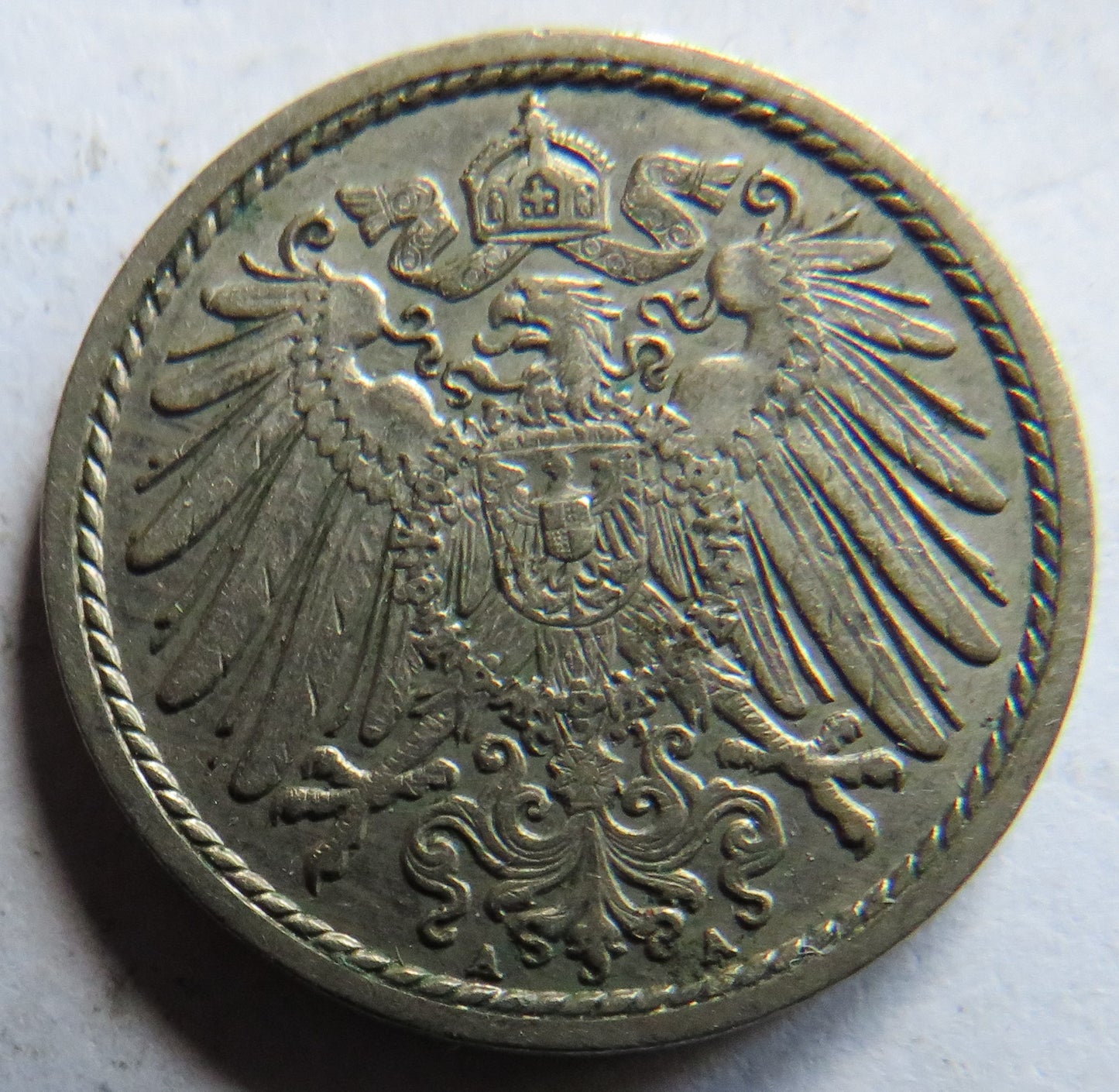 1890-A Germany 5 Pfennig Coin