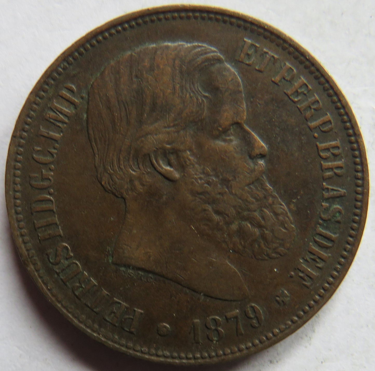 1879 Brazil 40 Reis Coin