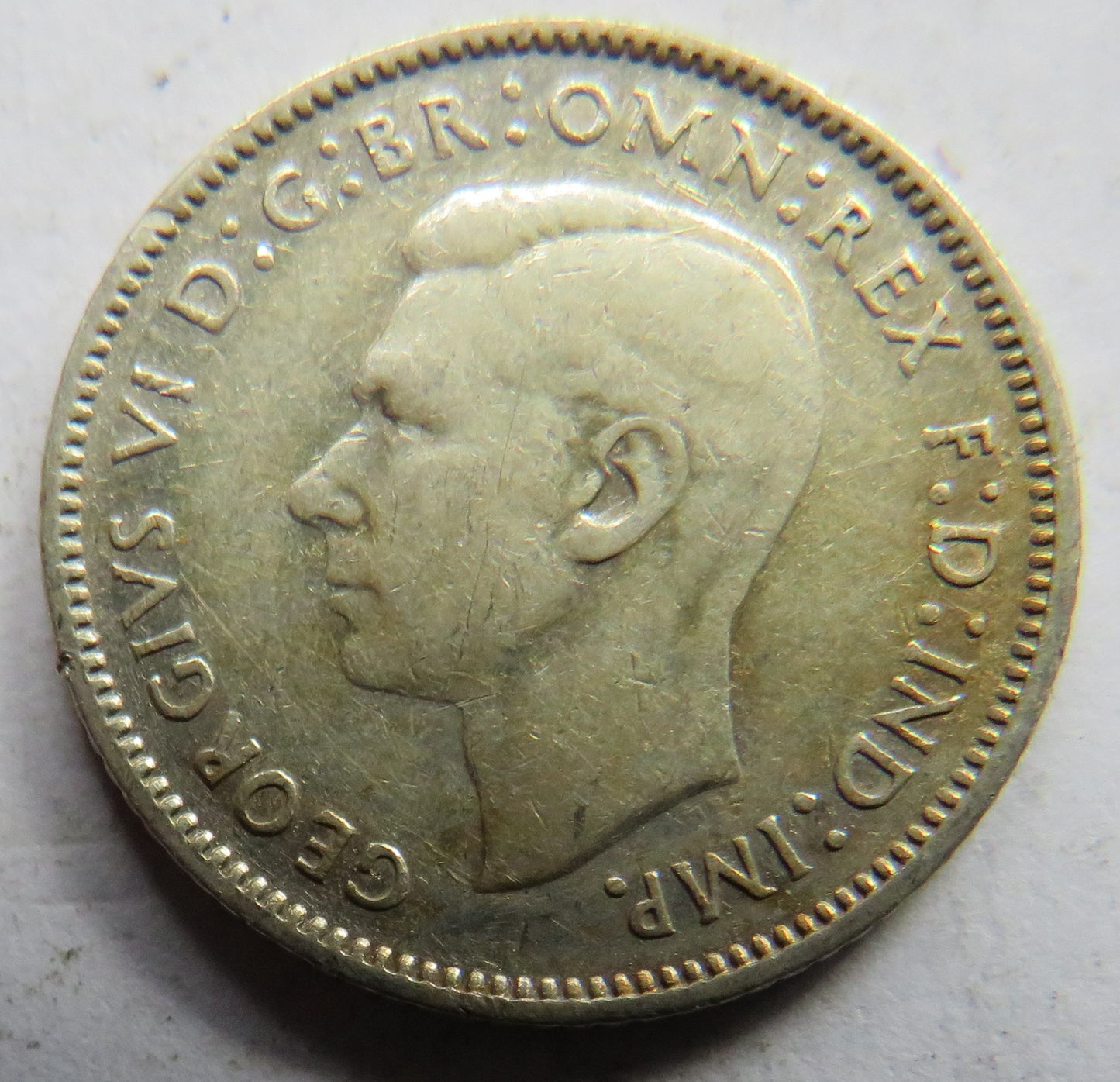 1943-D King George VI Australia Silver Sixpence Coin