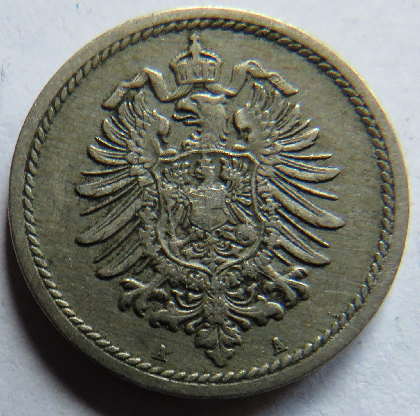 1889-A Germany 5 Pfennig Coin