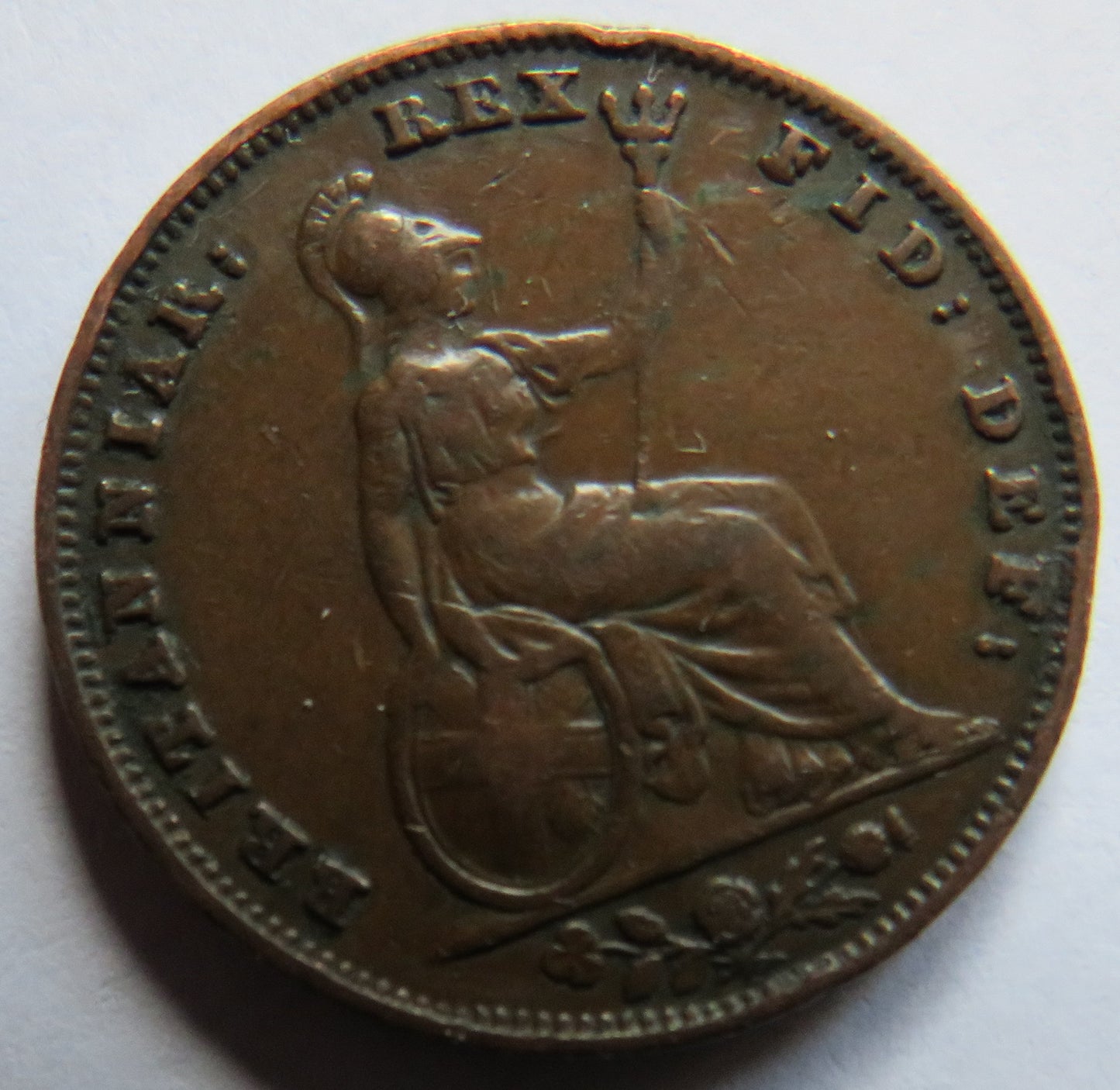 1835 King William IV Farthing Coin - Great Britain