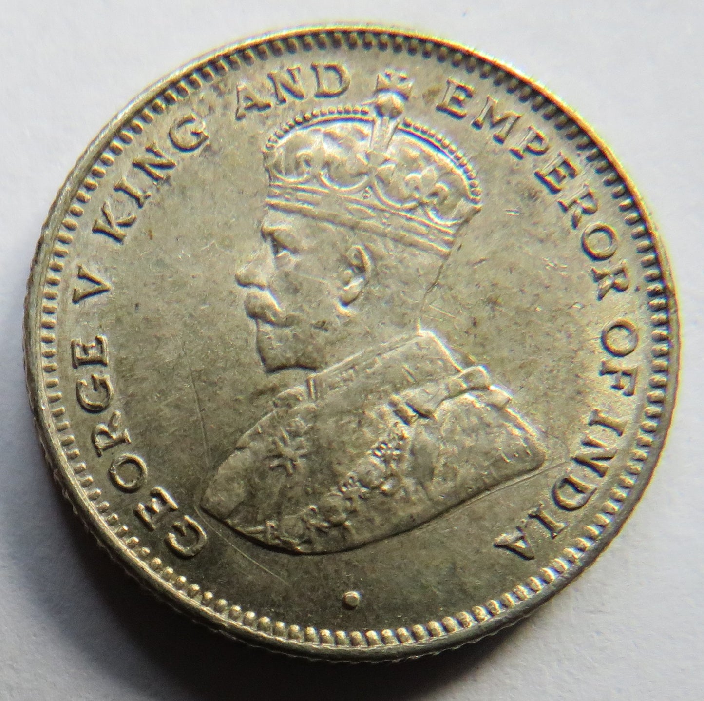 1920 King George V Ceylon Silver 25 Cents Coin In Better Grade