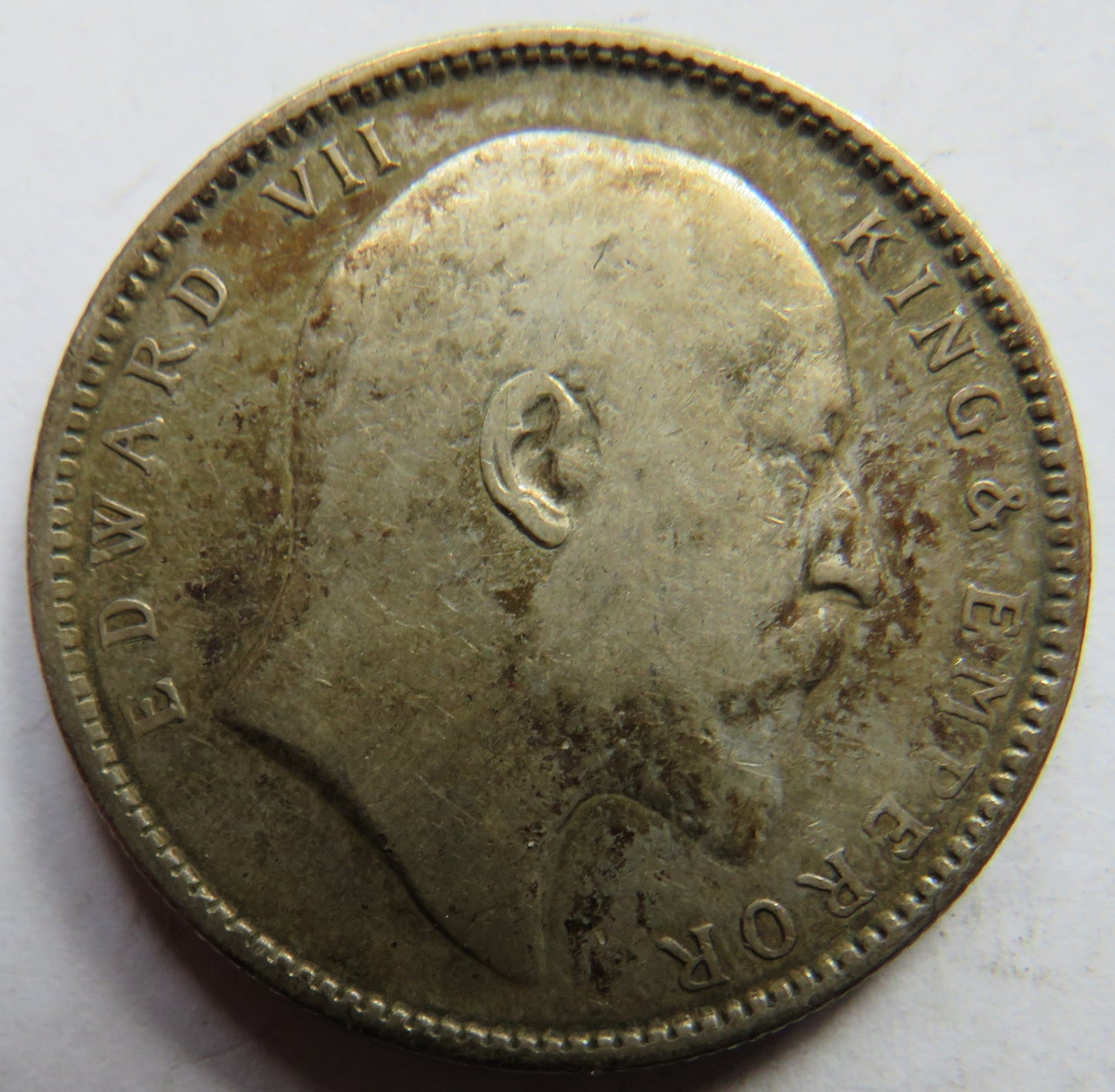 1907 King Edward VII India Silver One Rupee Coin