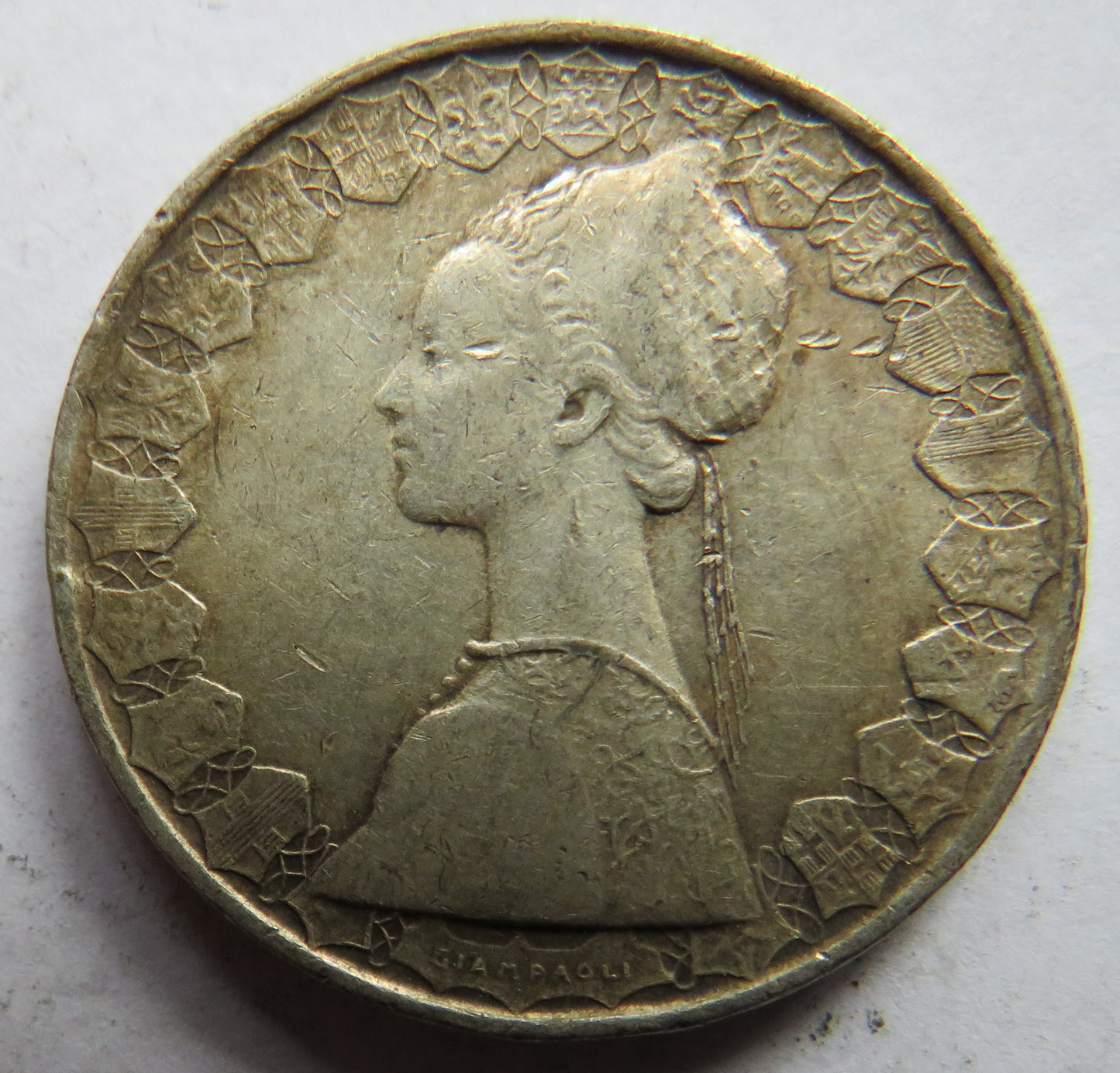 1960 Italy Silver 500 Lire Coin
