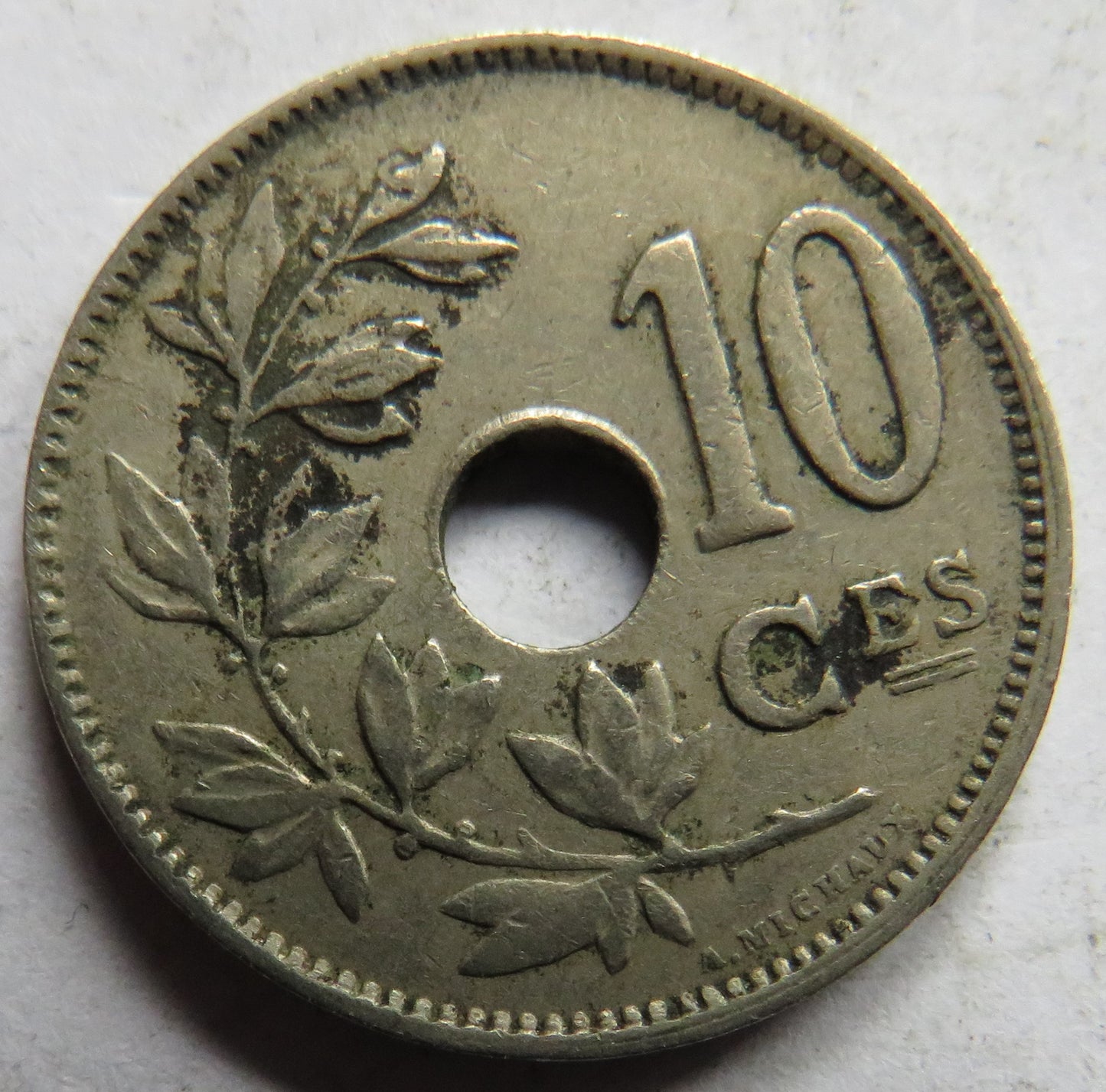 1923 Belgium 10 Centimes Coin