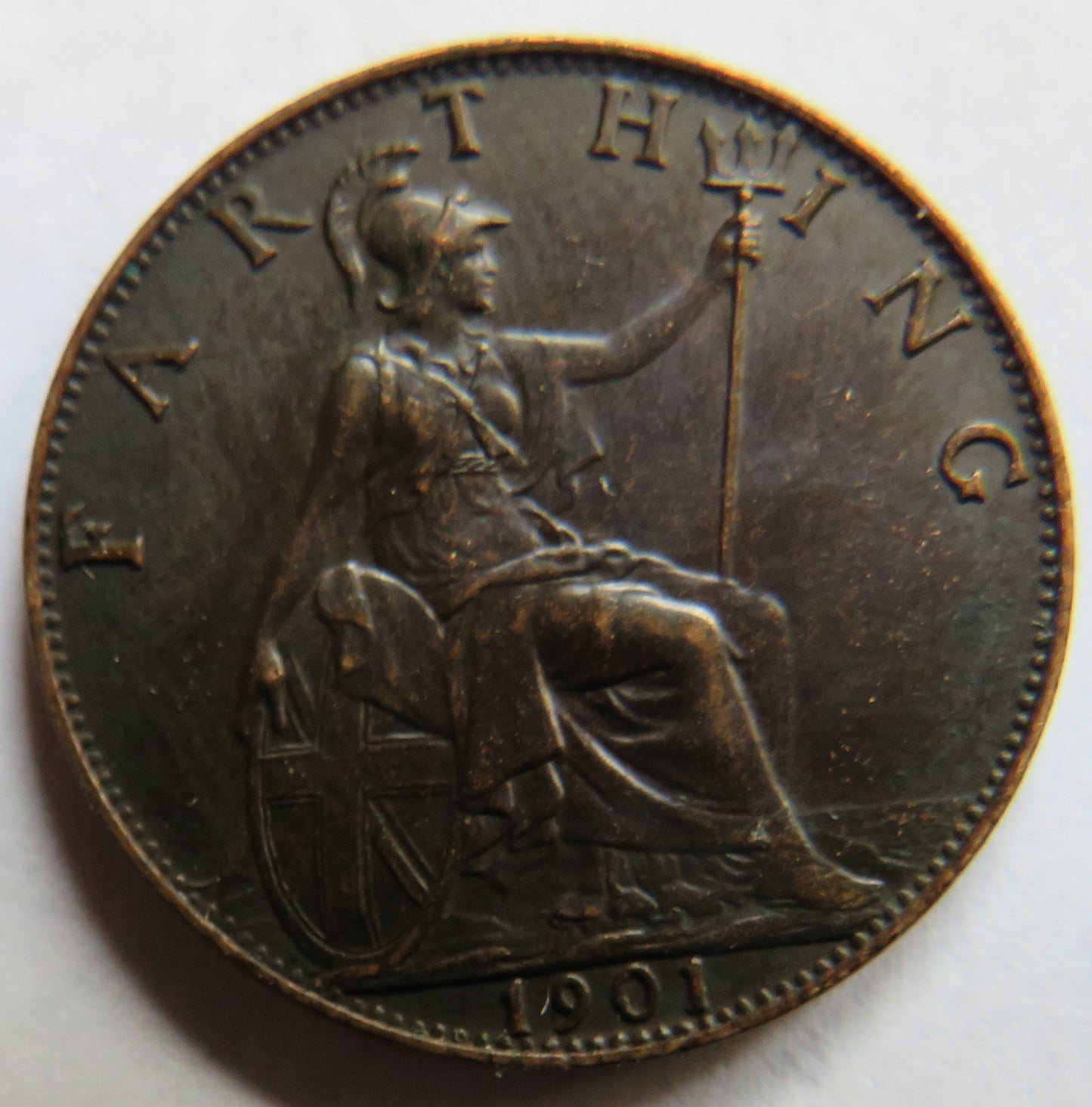 1901 Queen Victoria Farthing Coin - Great Britain
