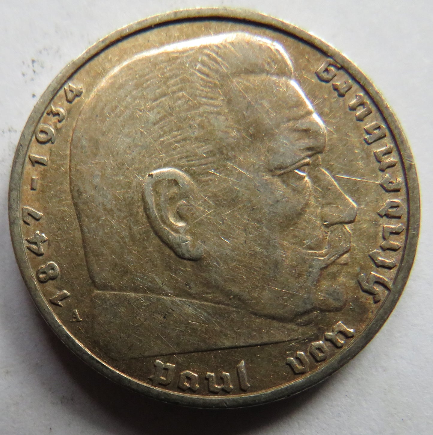 1937-A Germany - Third Reich Silver 5 Reichsmark Coin