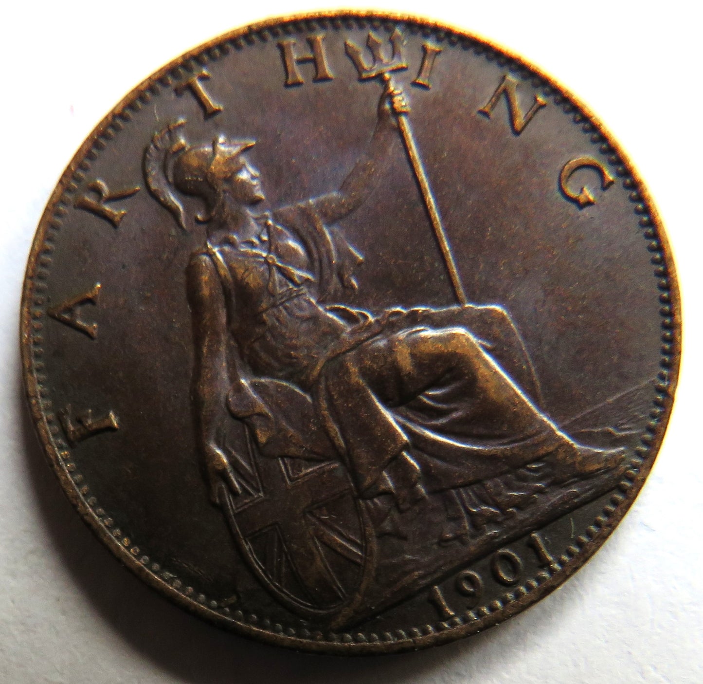 1901 Queen Victoria Farthing Coin - Great Britain