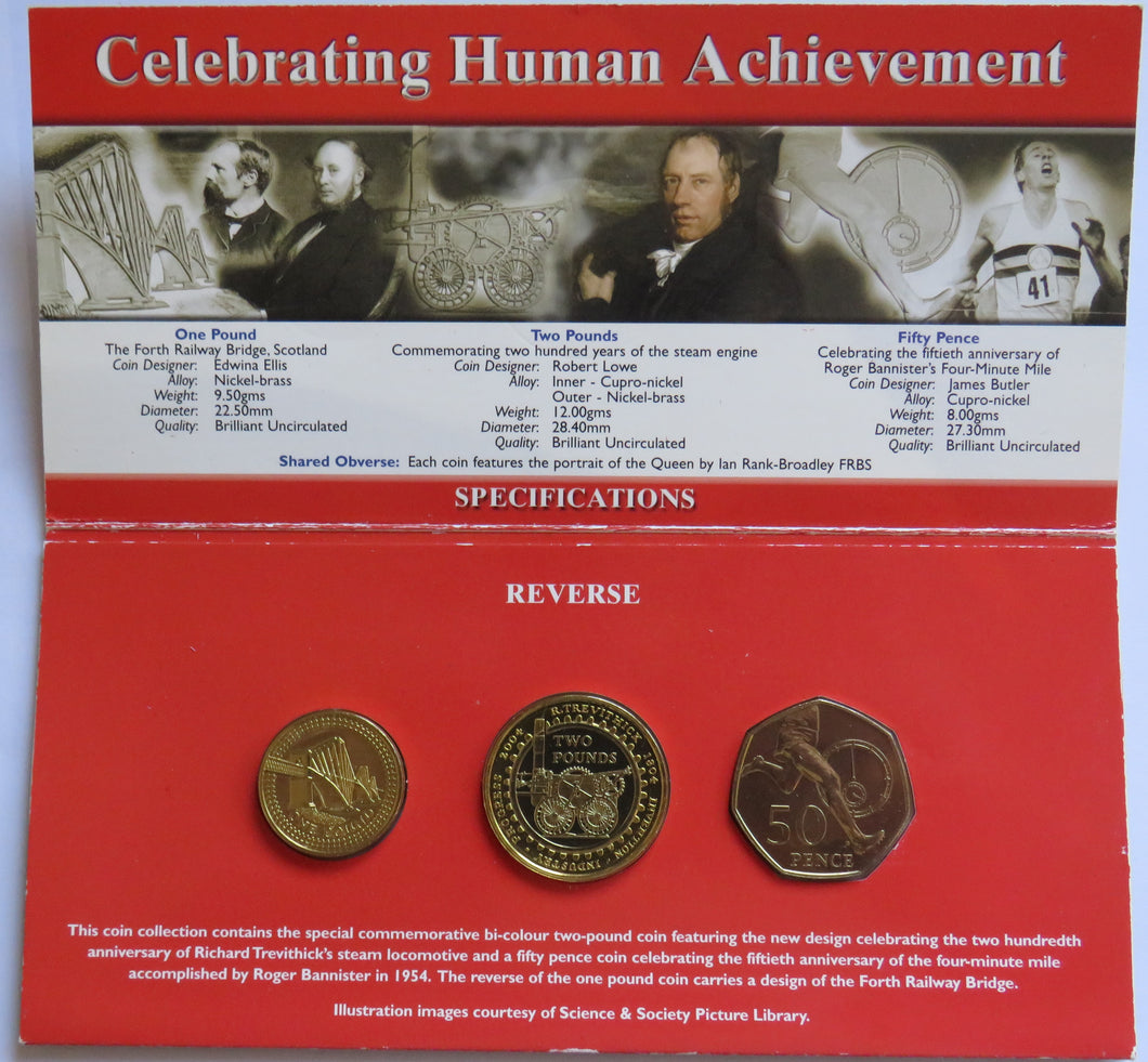 2004 Brilliant Uncirculated Coin Collection Celebrating Human Achievement Great Britain