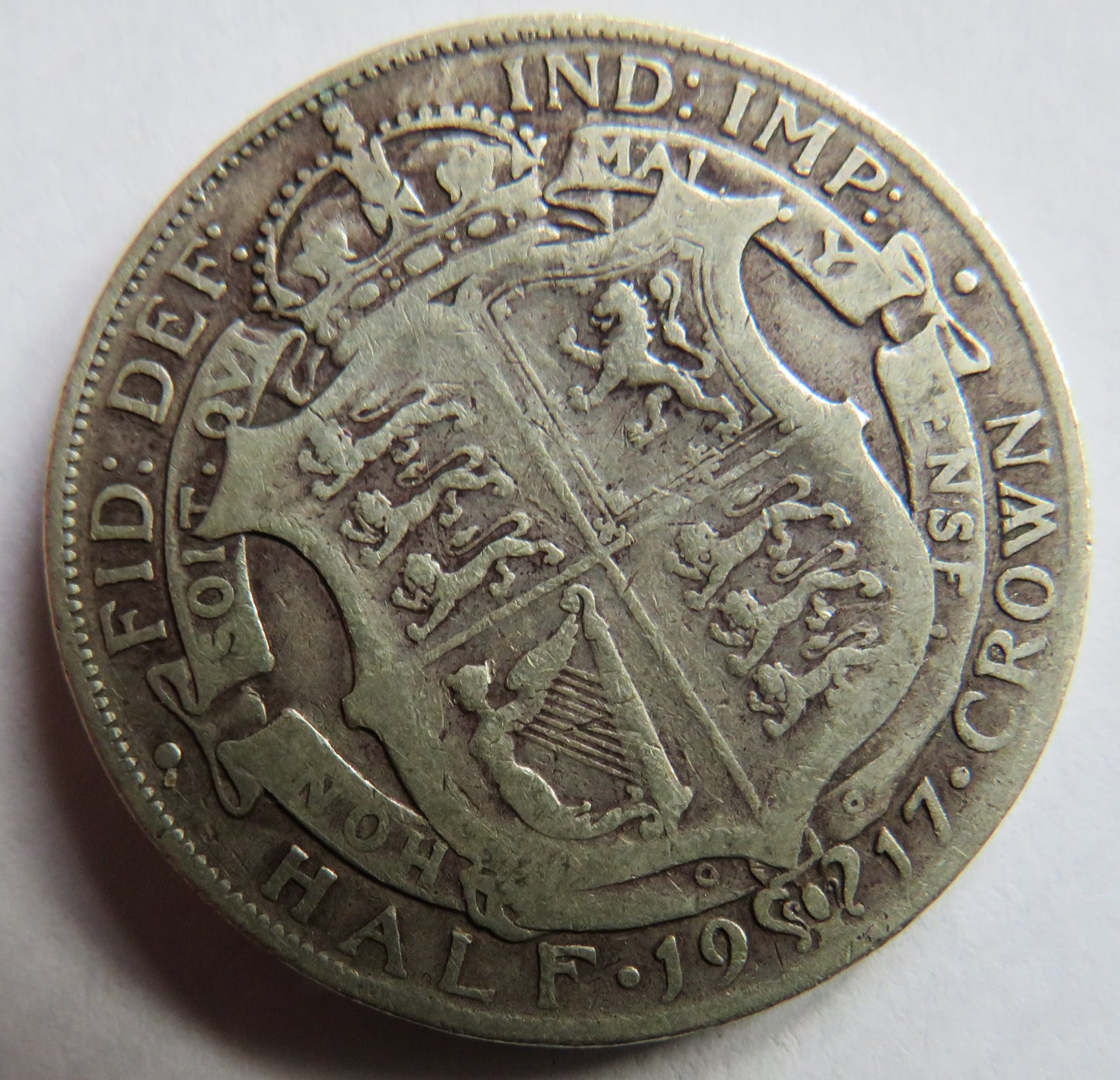 1917 King George V Silver Halfcrown Coin - Great Britain