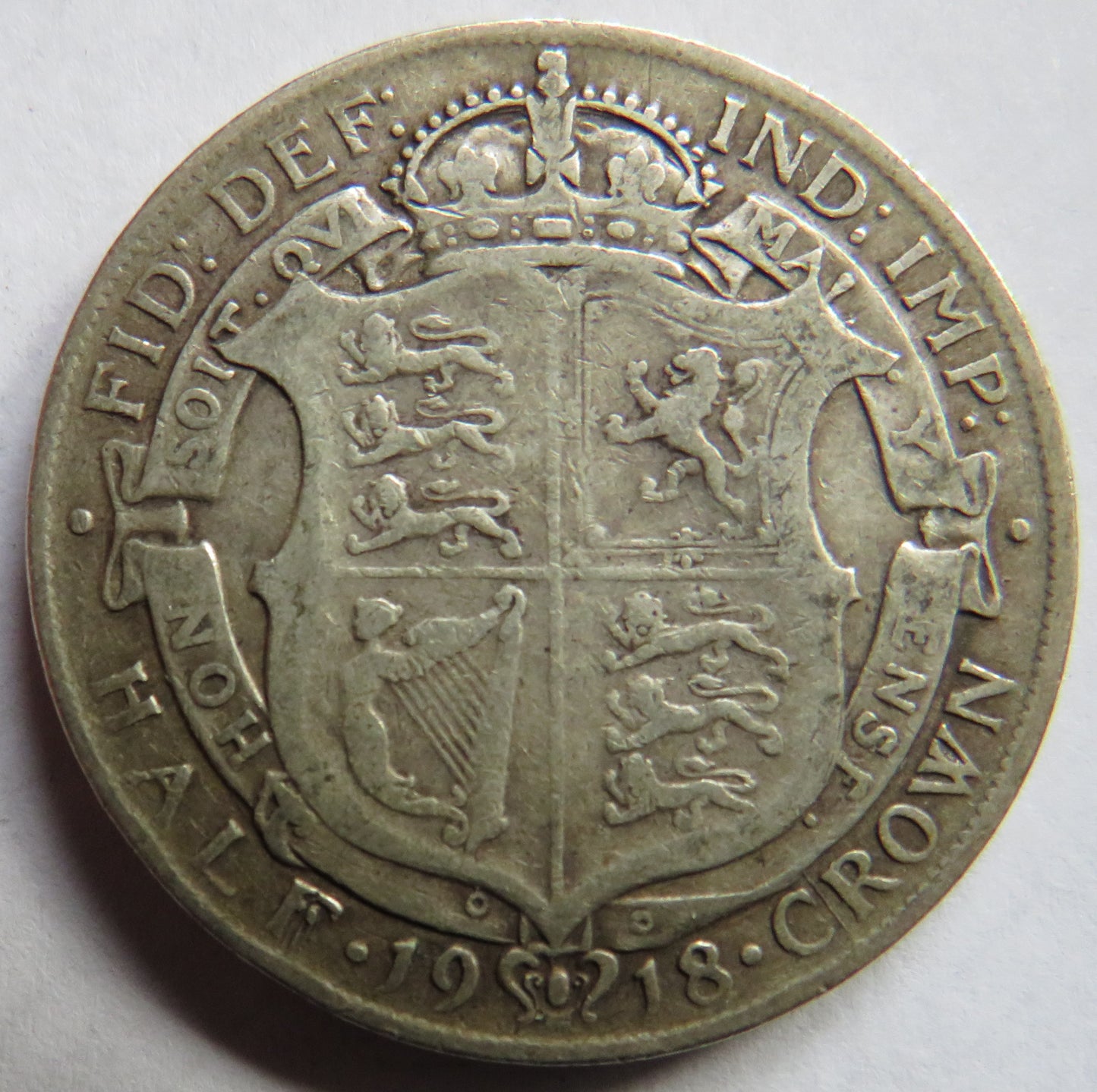 1918 King George V Silver Halfcrown Coin - Great Britain