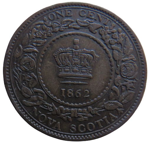 1862 Queen Victoria Nova Scotia One Cent Coin Key Date