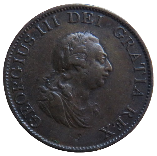 1799 King George III Halfpenny Coin - Great Britain