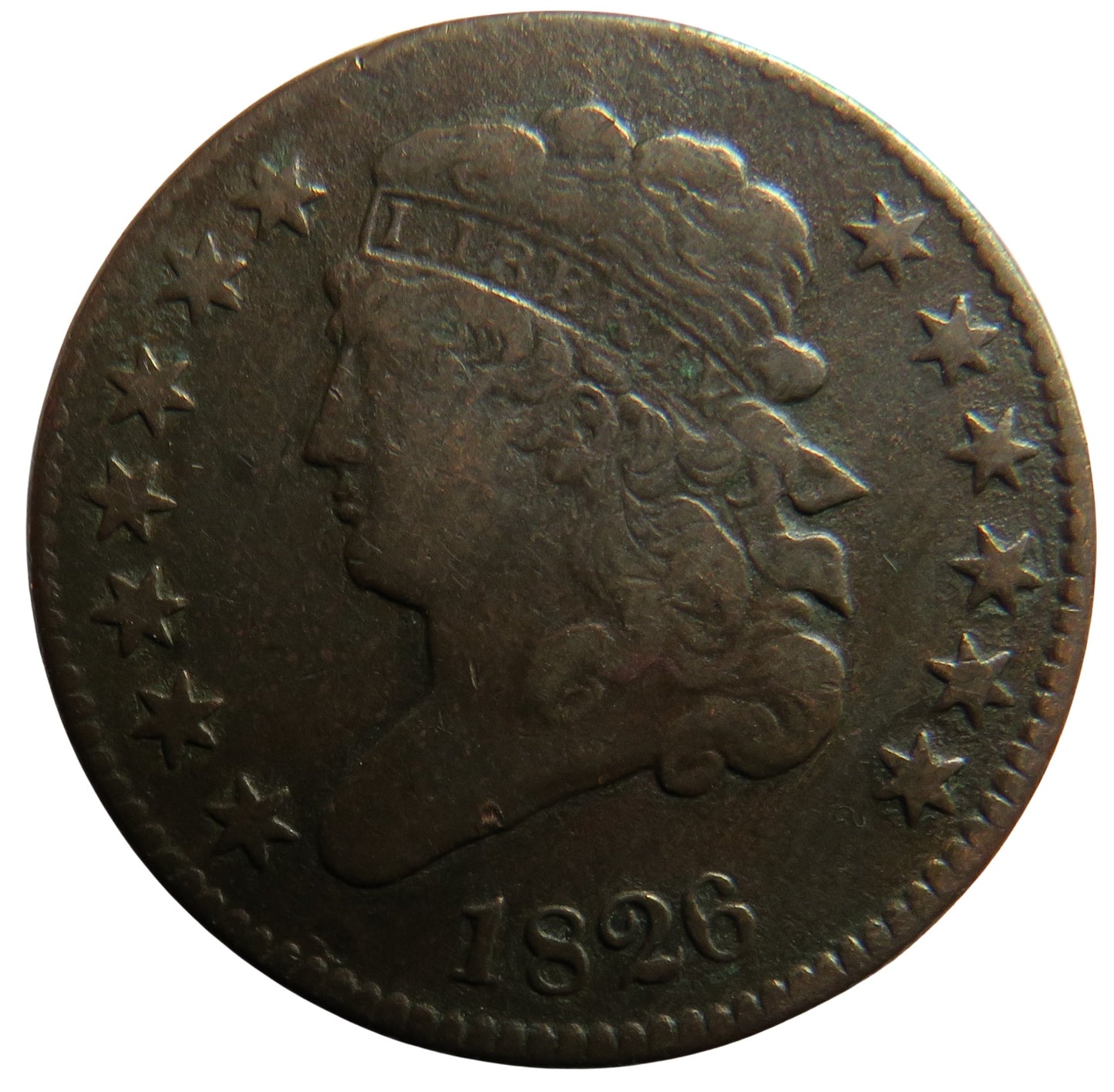 1826 USA Classic Head Half 1/2 Cent Coin