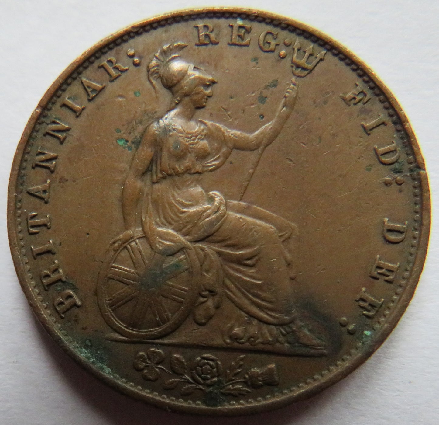 1858 Queen Victoria Young Head Halfpenny Coin - Great Britain