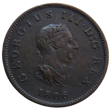 Load image into Gallery viewer, 1806 King George III Halfpenny Coin - Great Britain
