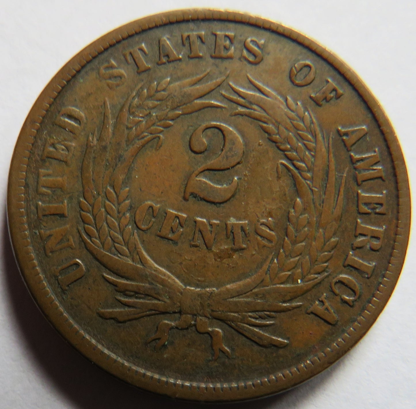 1865 USA 2 Cents Coin 1