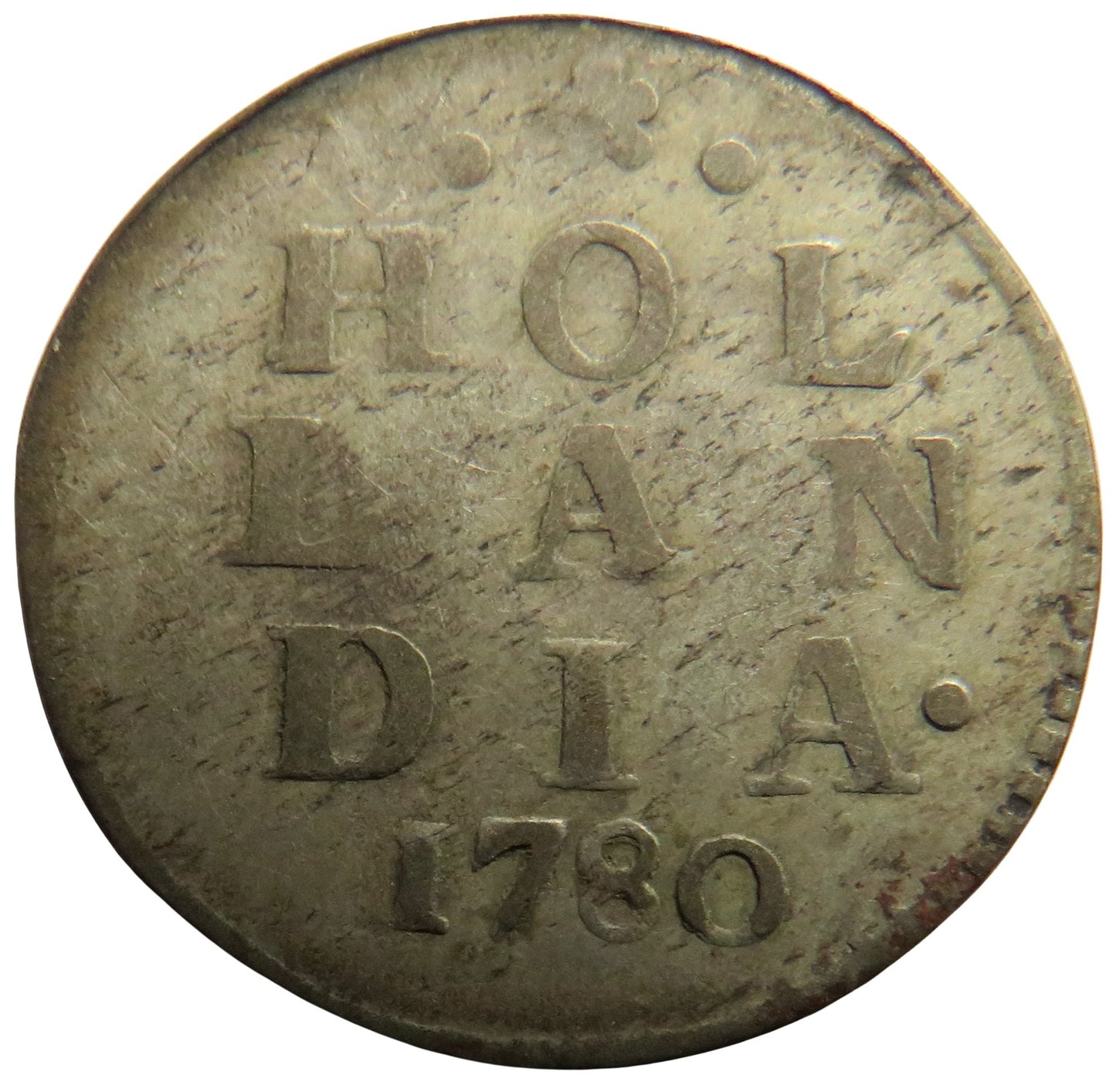 1780 Netherlands Holland 2 Stuivers Coin