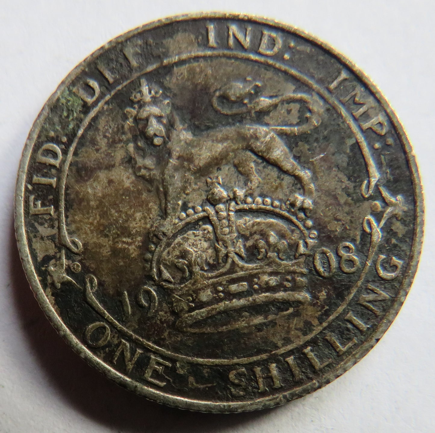 1908 King Edward VII Silver Shilling Coin - Great Britain