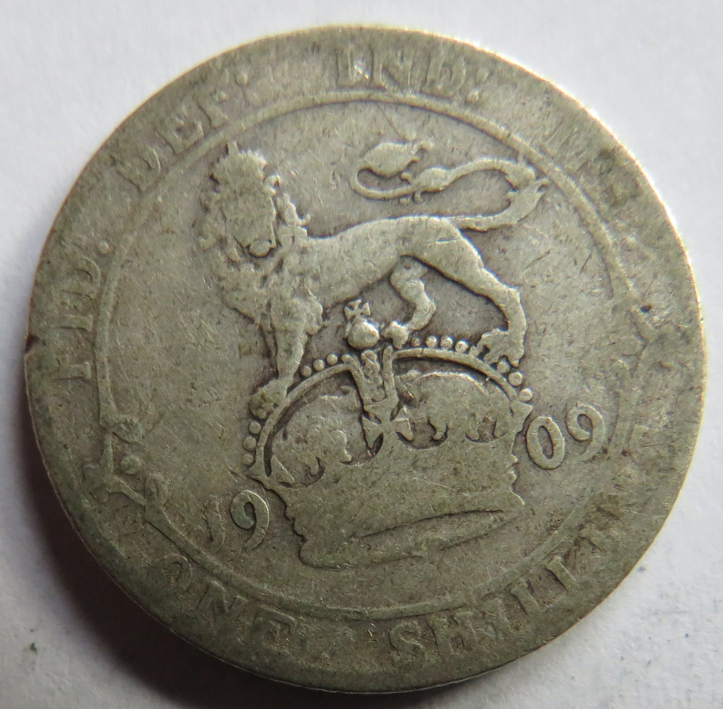 1909 King Edward VII Silver Shilling Coin - Great Britain