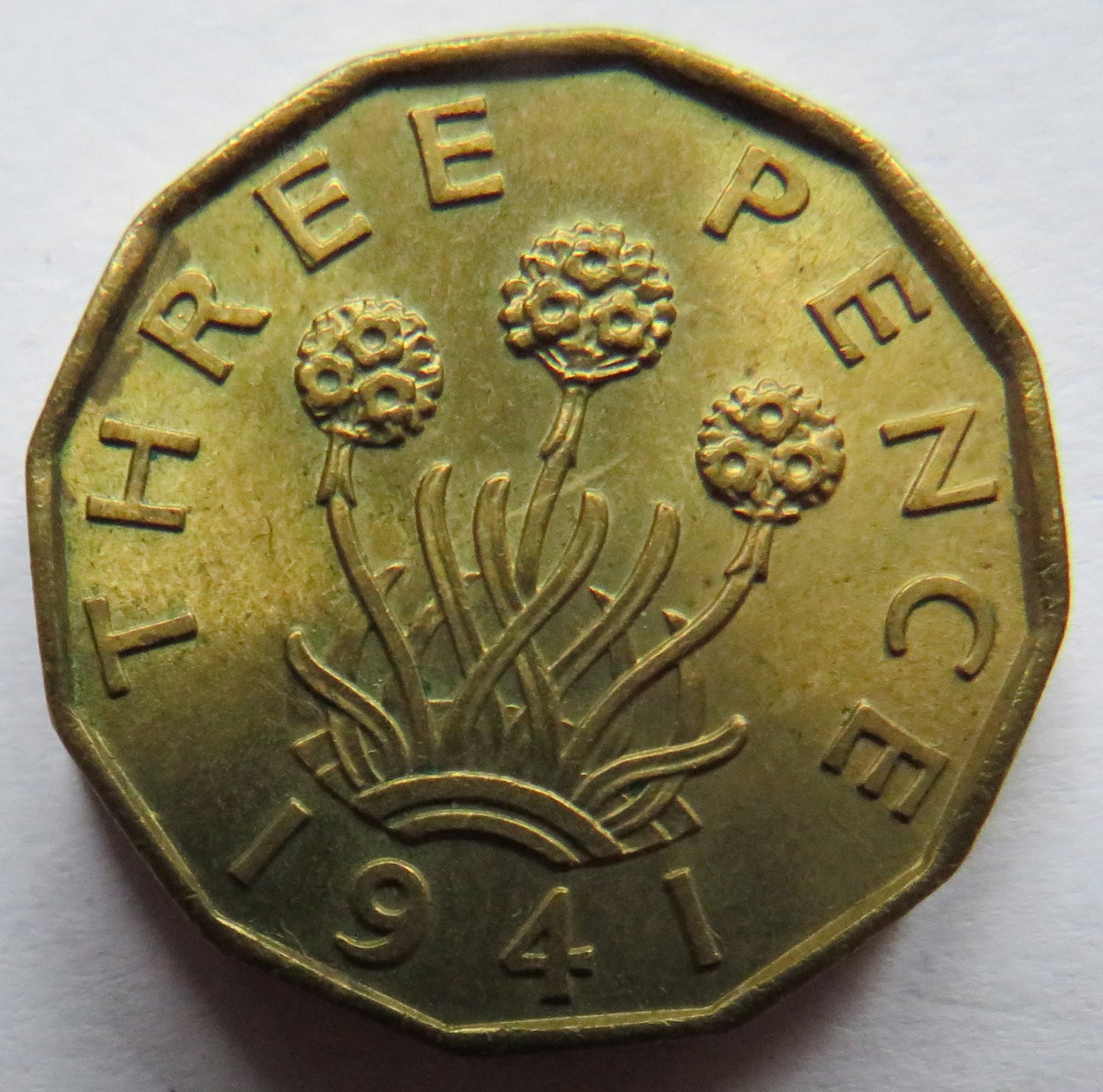 1941 King George VI Brass Threepence Coin In High Grade - Great Britain