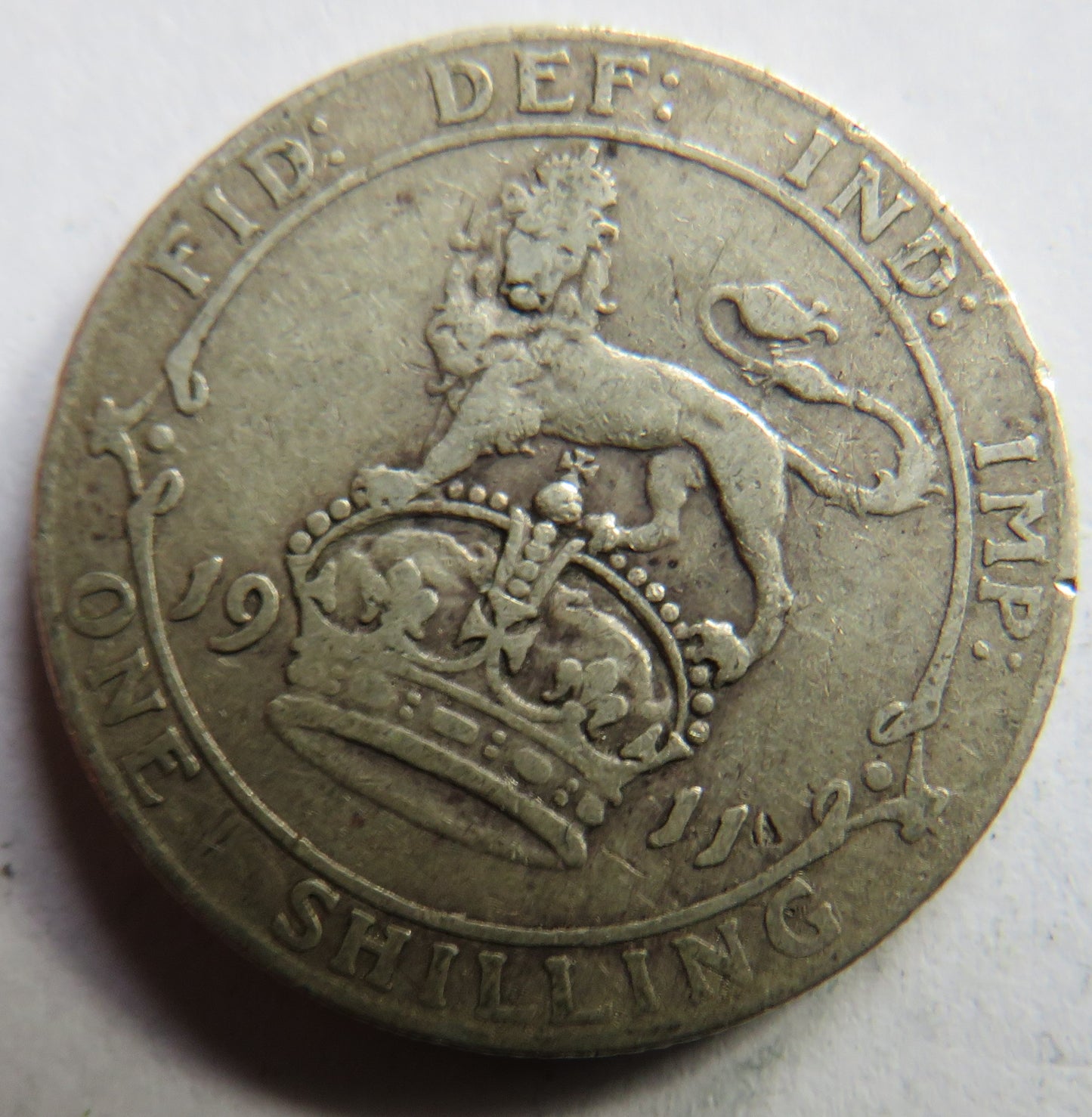 1911 King George V Silver Shilling Coin - Great Britain
