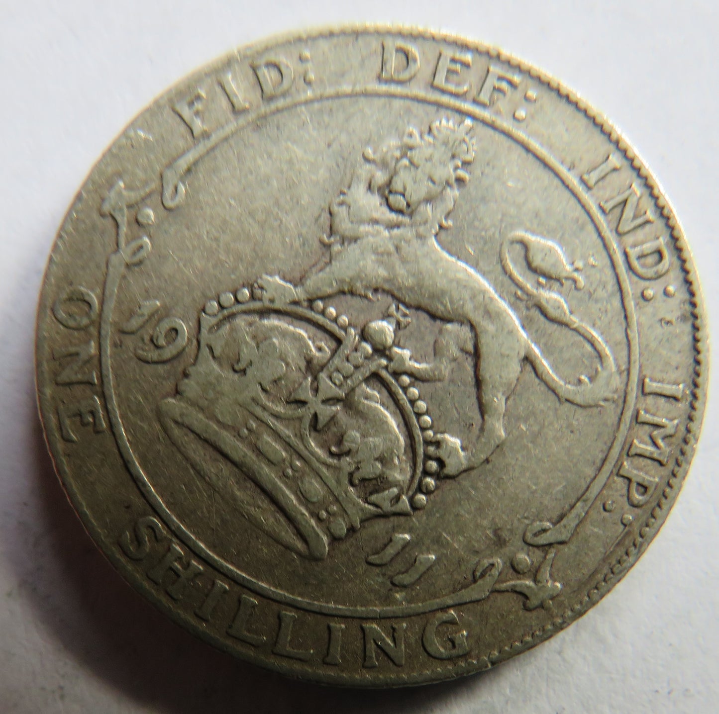 1911 King George V Silver Shilling Coin - Great Britain