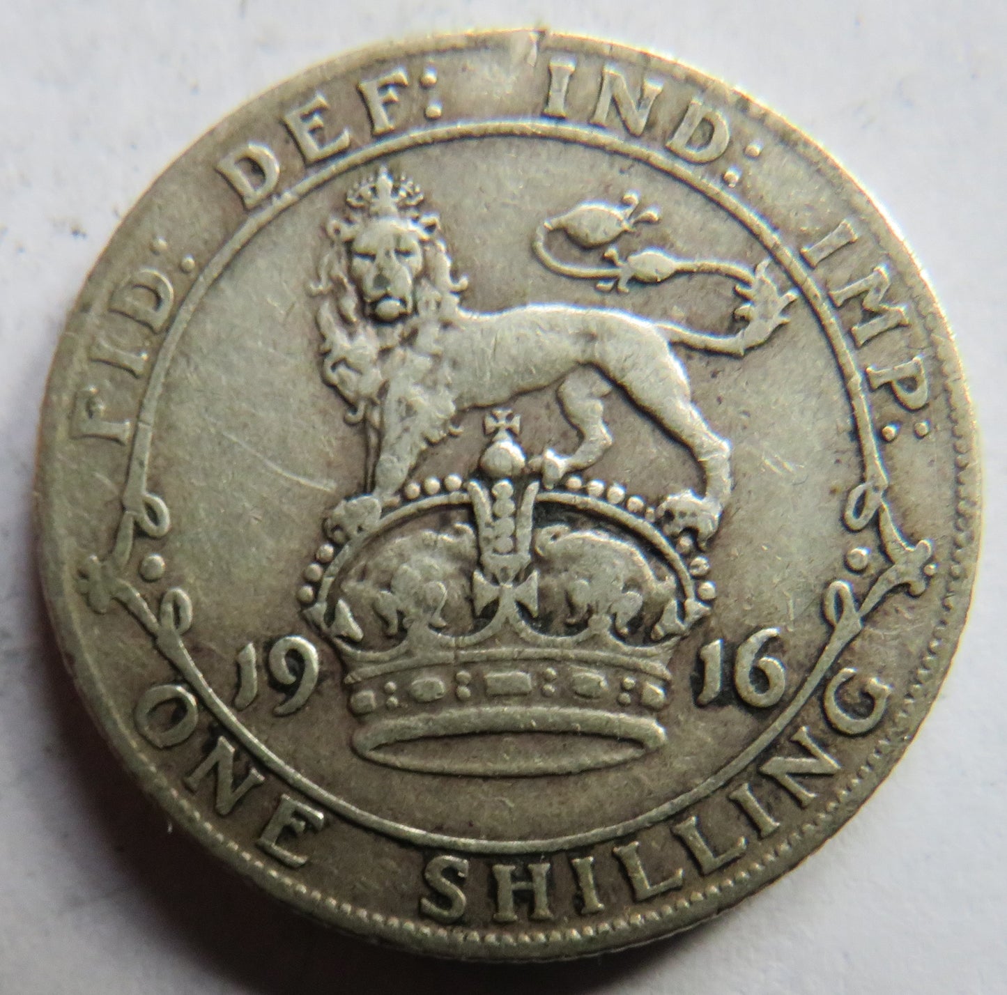 1916 King George V Silver Shilling Coin - Great Britain