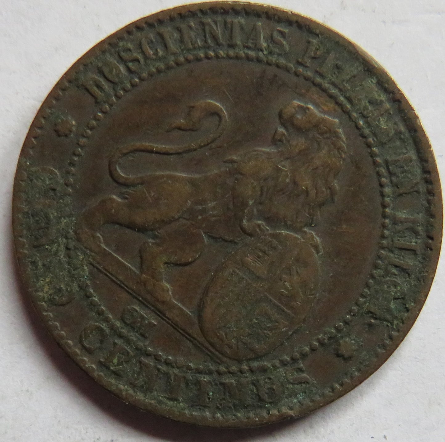 1870 Spain 5 Centimos Coin