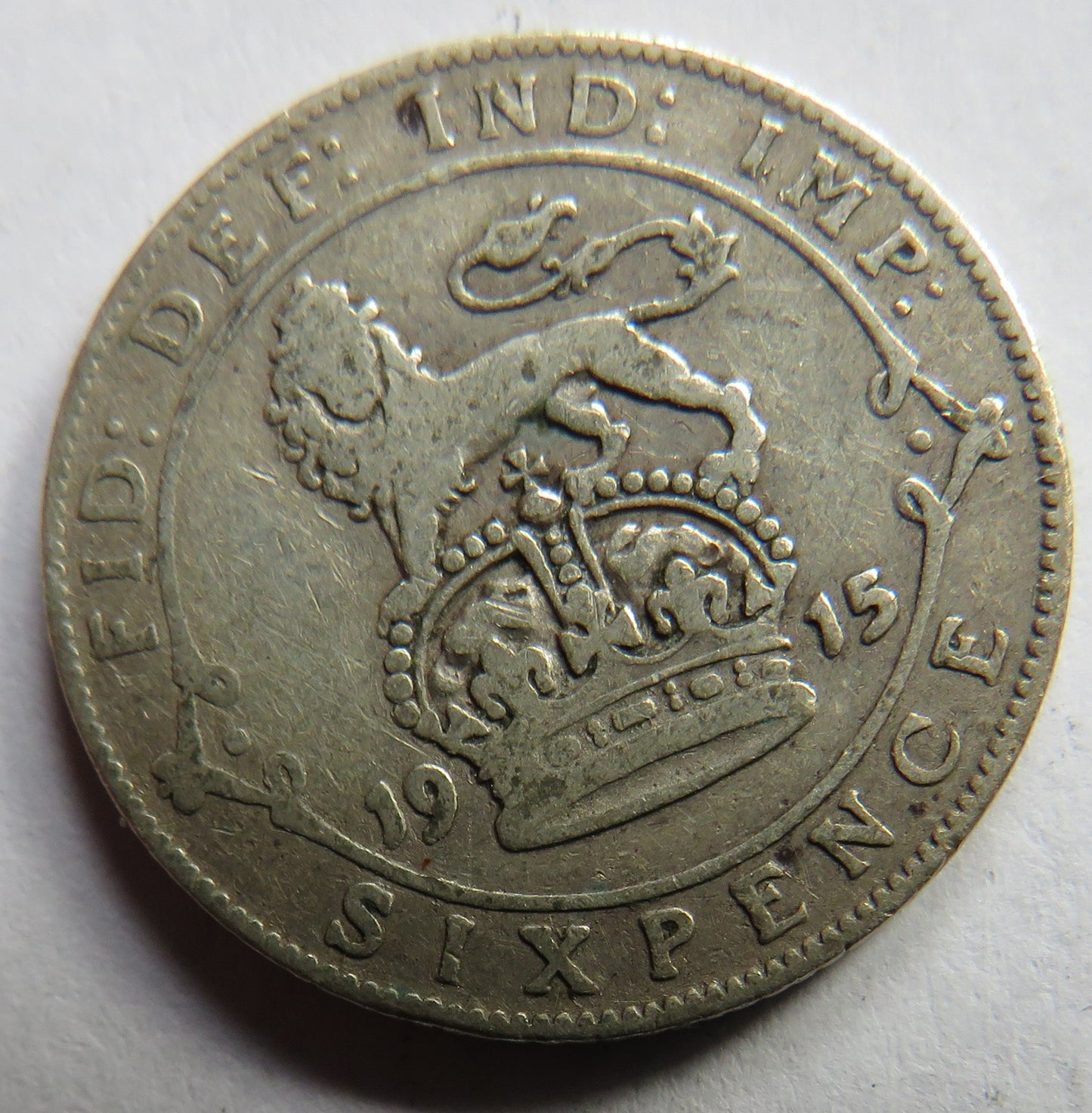 1915 King George V Silver Sixpence Coin - Great Britain