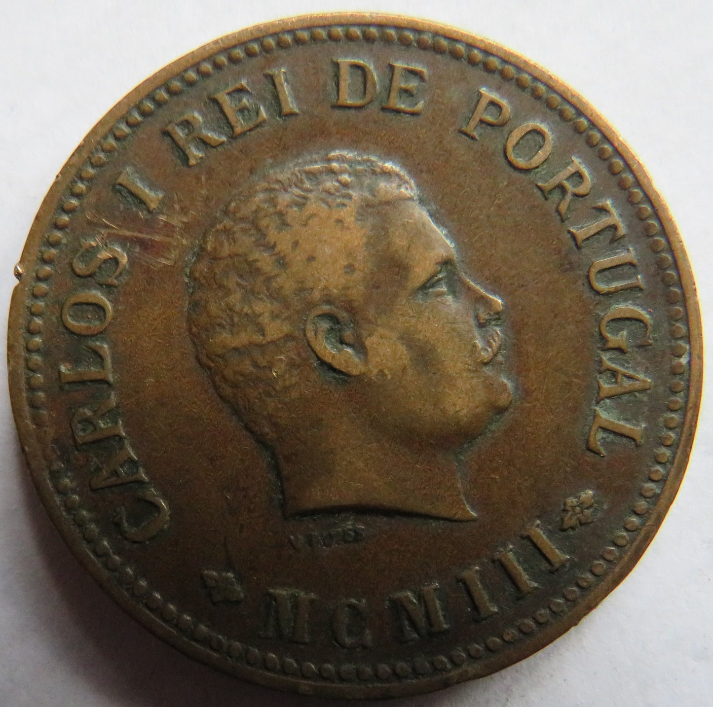 1903 India-Portuguese 1/2 Tanga Coin