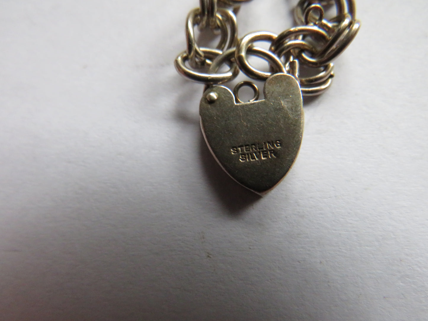 Vintage Ladies Sterling Silver Charm Bracelet With 3 Charms