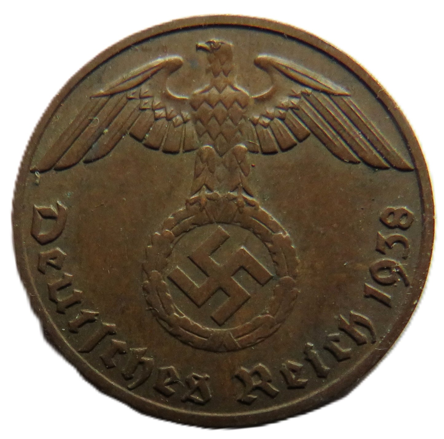 1938-J Germany - Third Reich One Reichspfennig Coin
