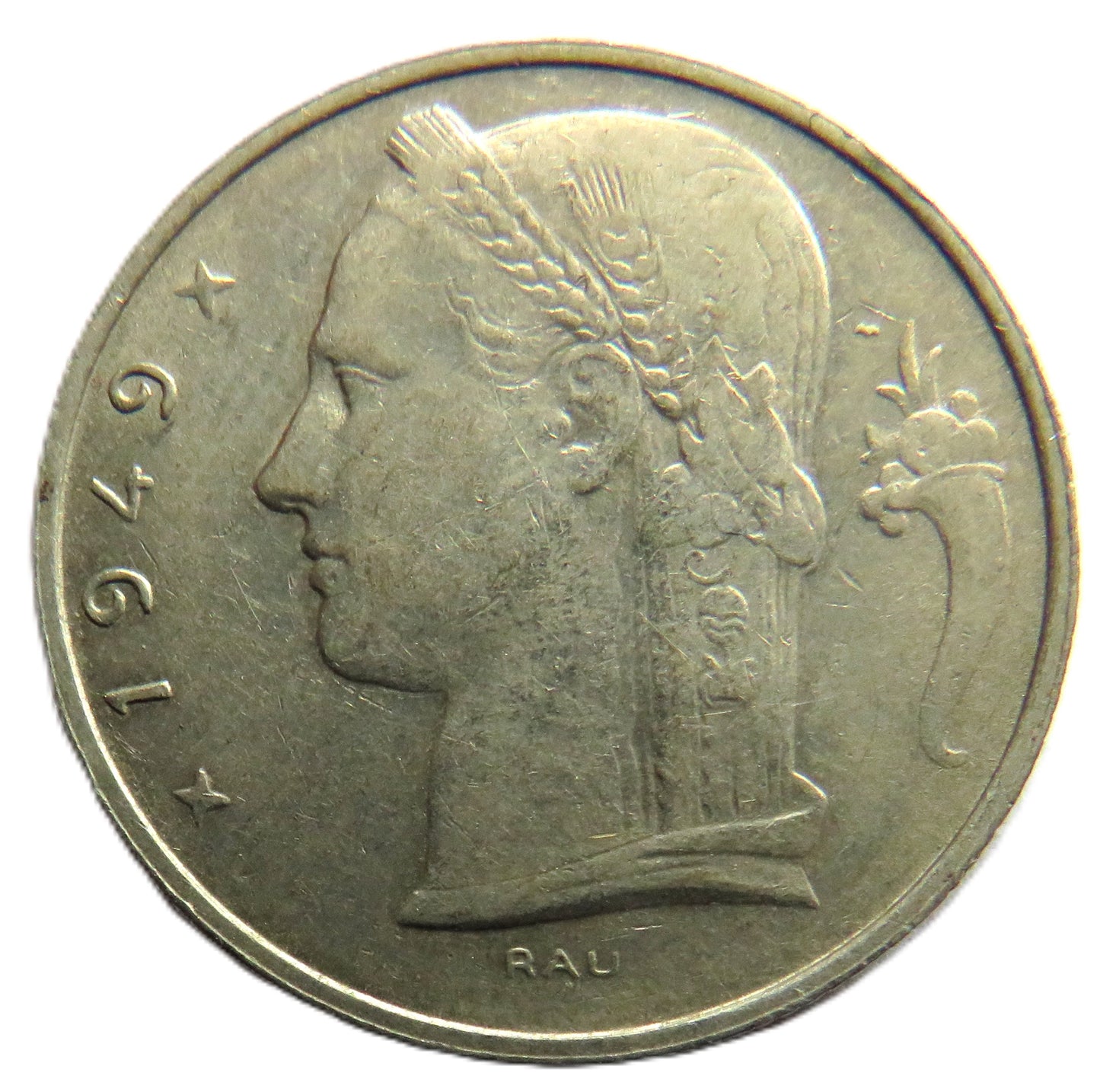 1949 Belgium 5 Francs Coin