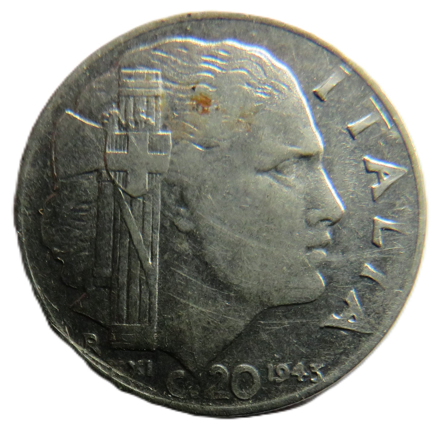 1943 Italy 20 Centesimi Coin