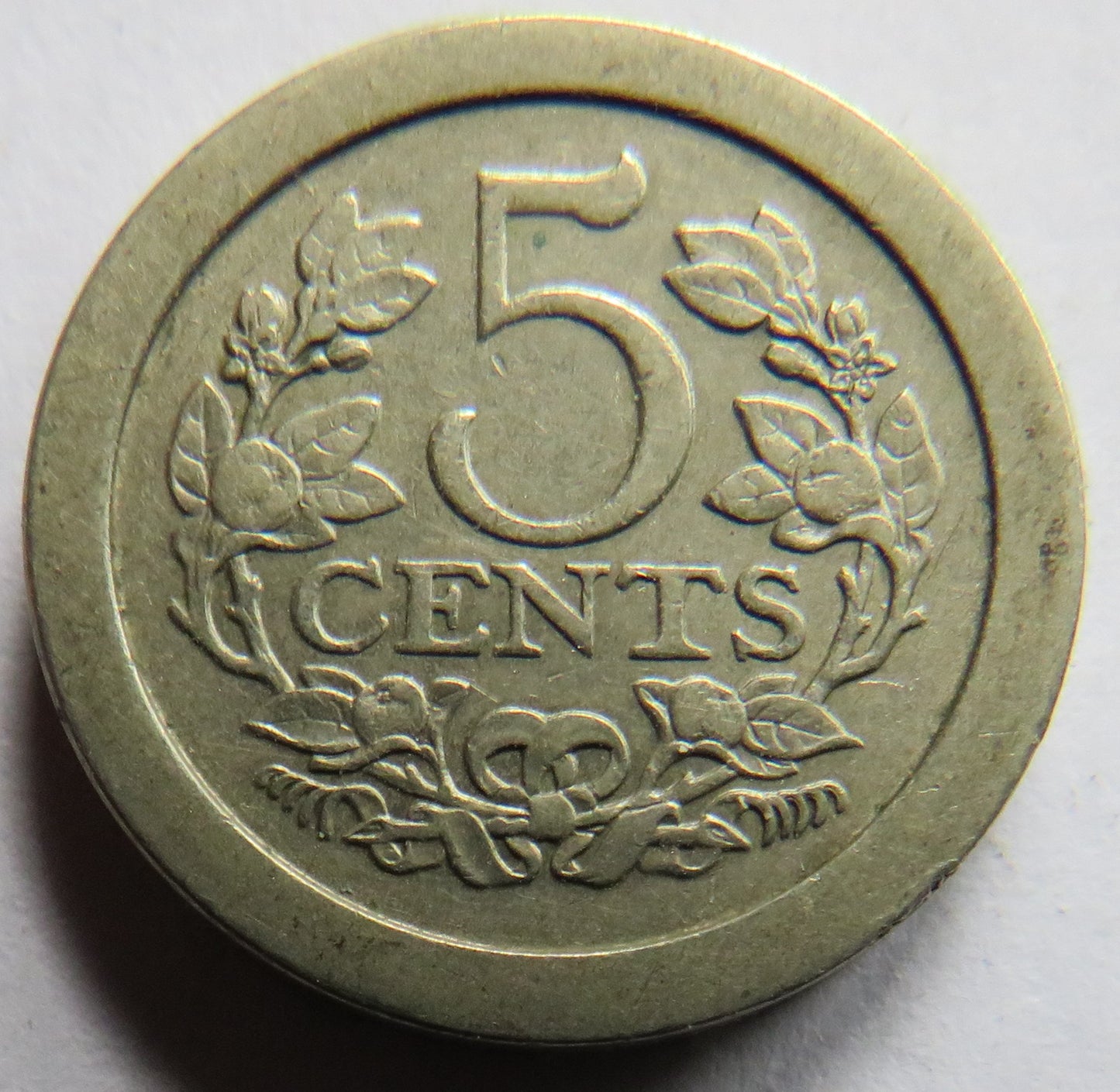 1908 Netherlands 5 Cents Coin