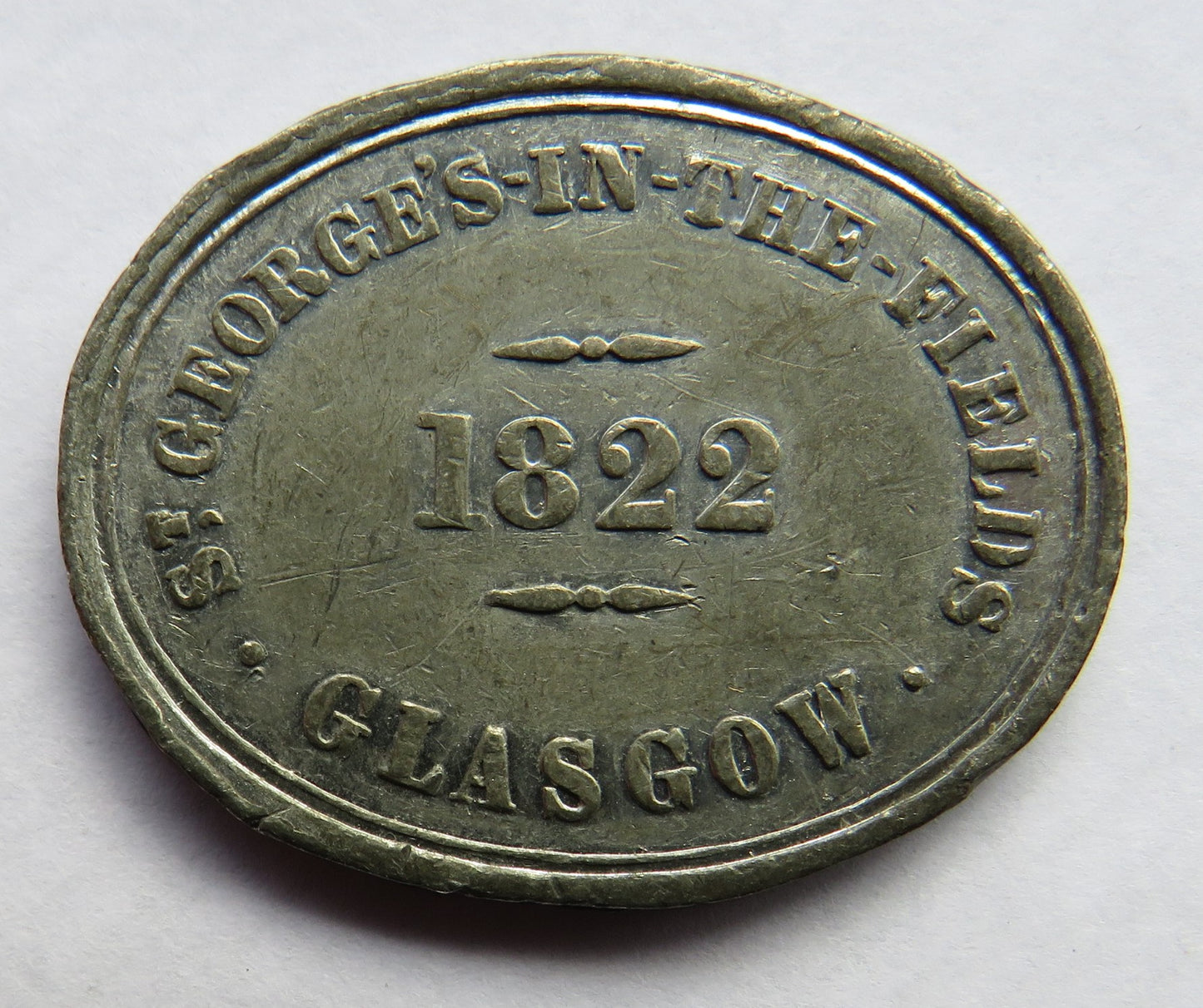 St George's-In-The-Fields Glasgow 1822 Church Communion Token
