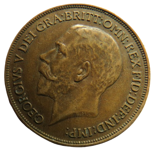 1916 King George V One Penny Coin - Great Britain Good Detail