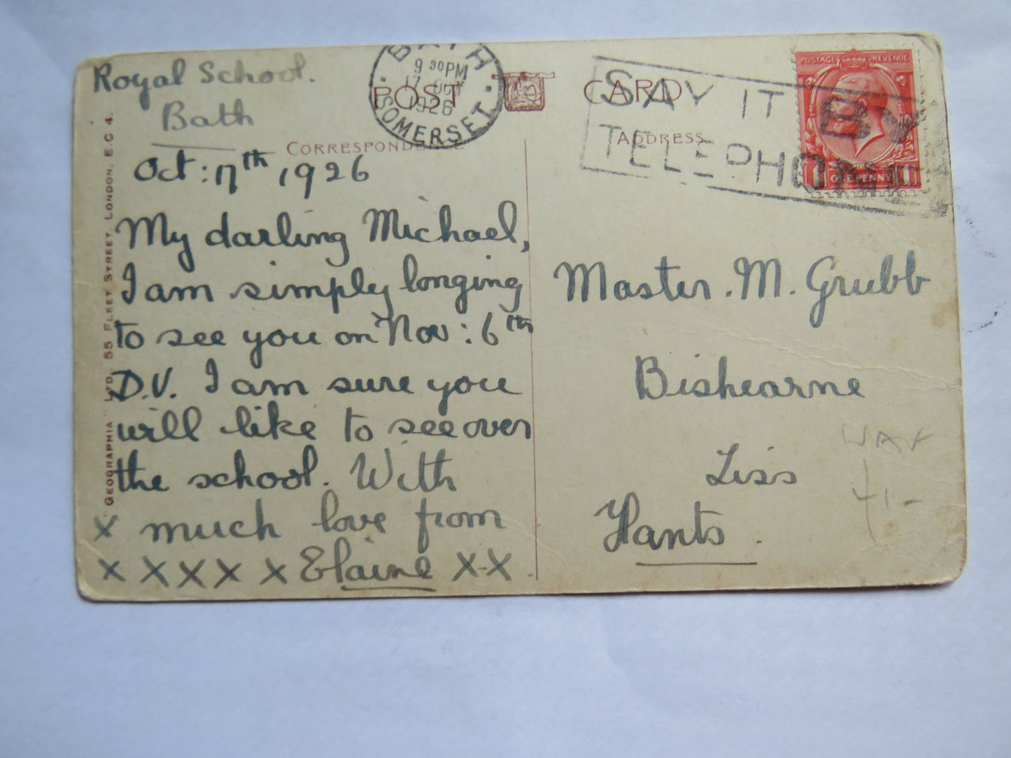 Vintage Postcard of Sheep Coloured by the Rich Red Soil of Devon, 1926