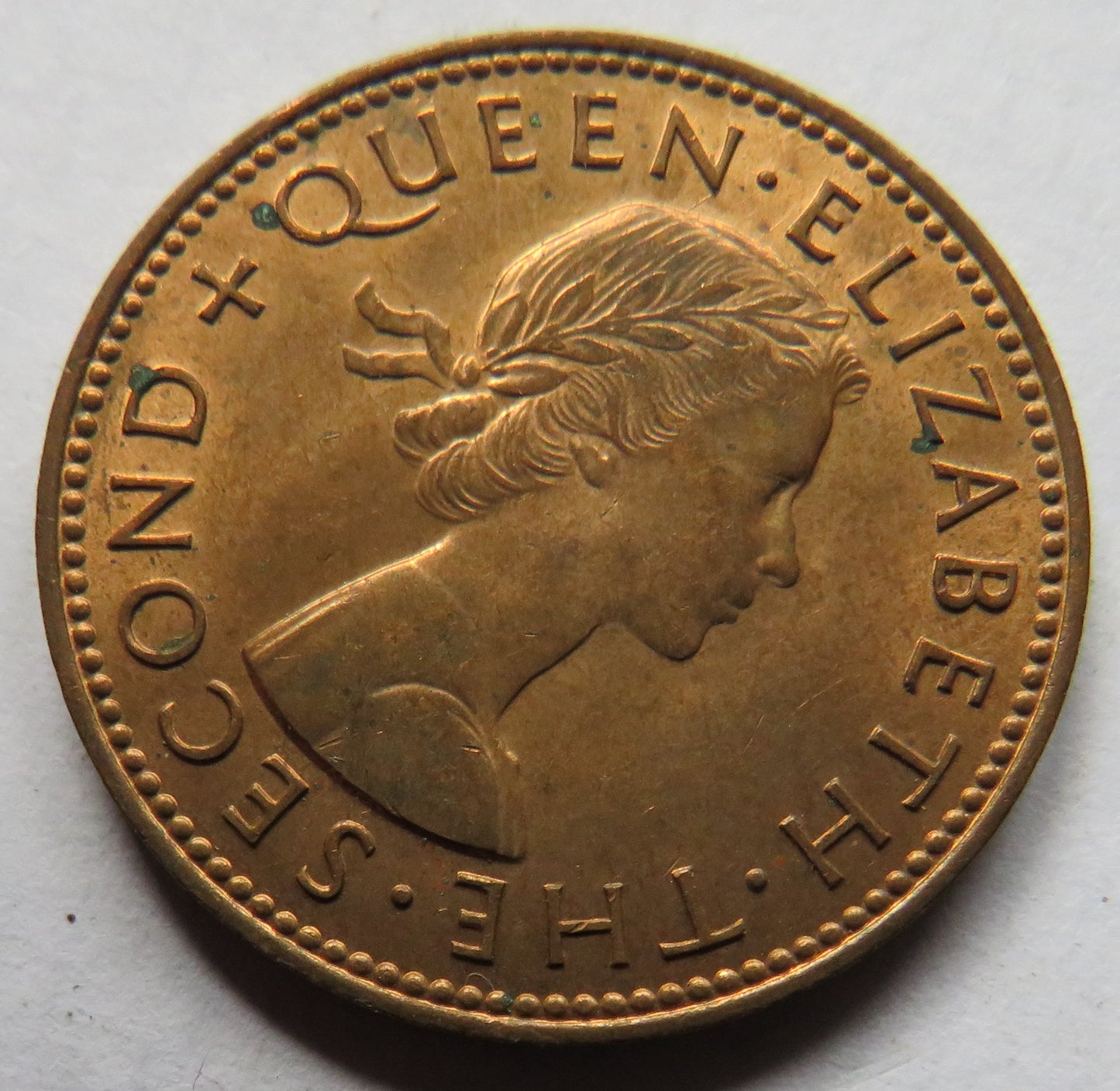 1964 Queen Elizabeth II New Zealand Halfpenny Coin High Grade