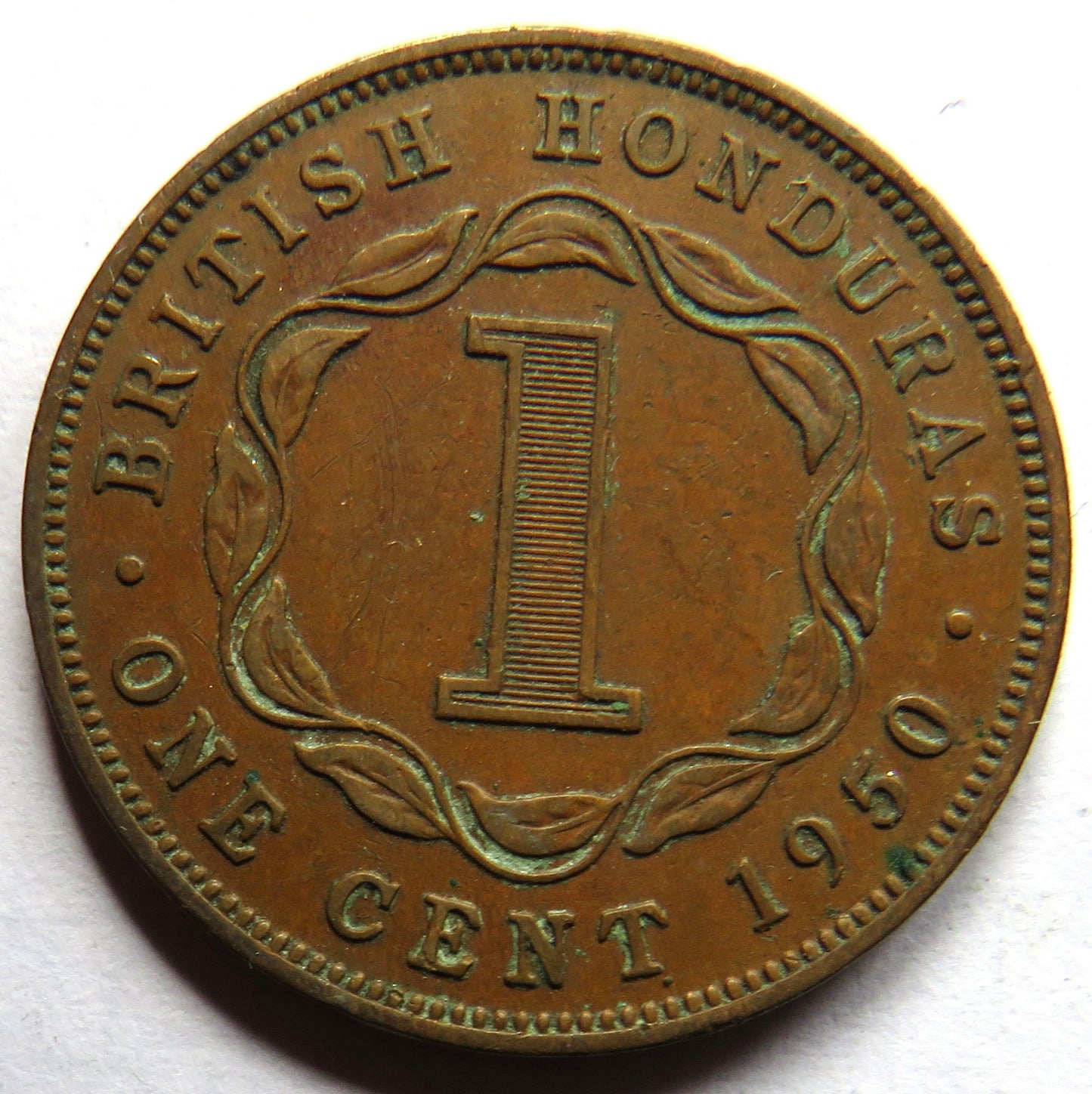 1950 King George VI British Honduras One Cent Coin