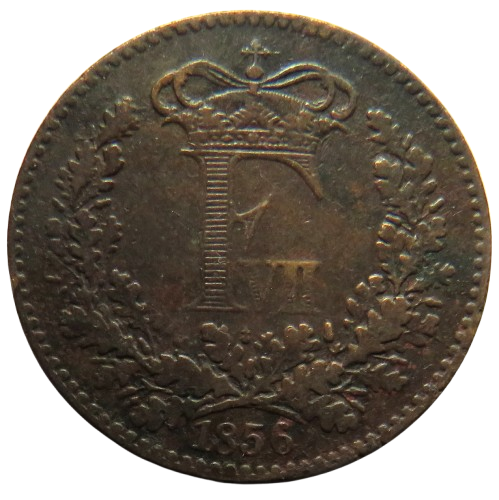 1856 Denmark Skilling Rigsmont Coin