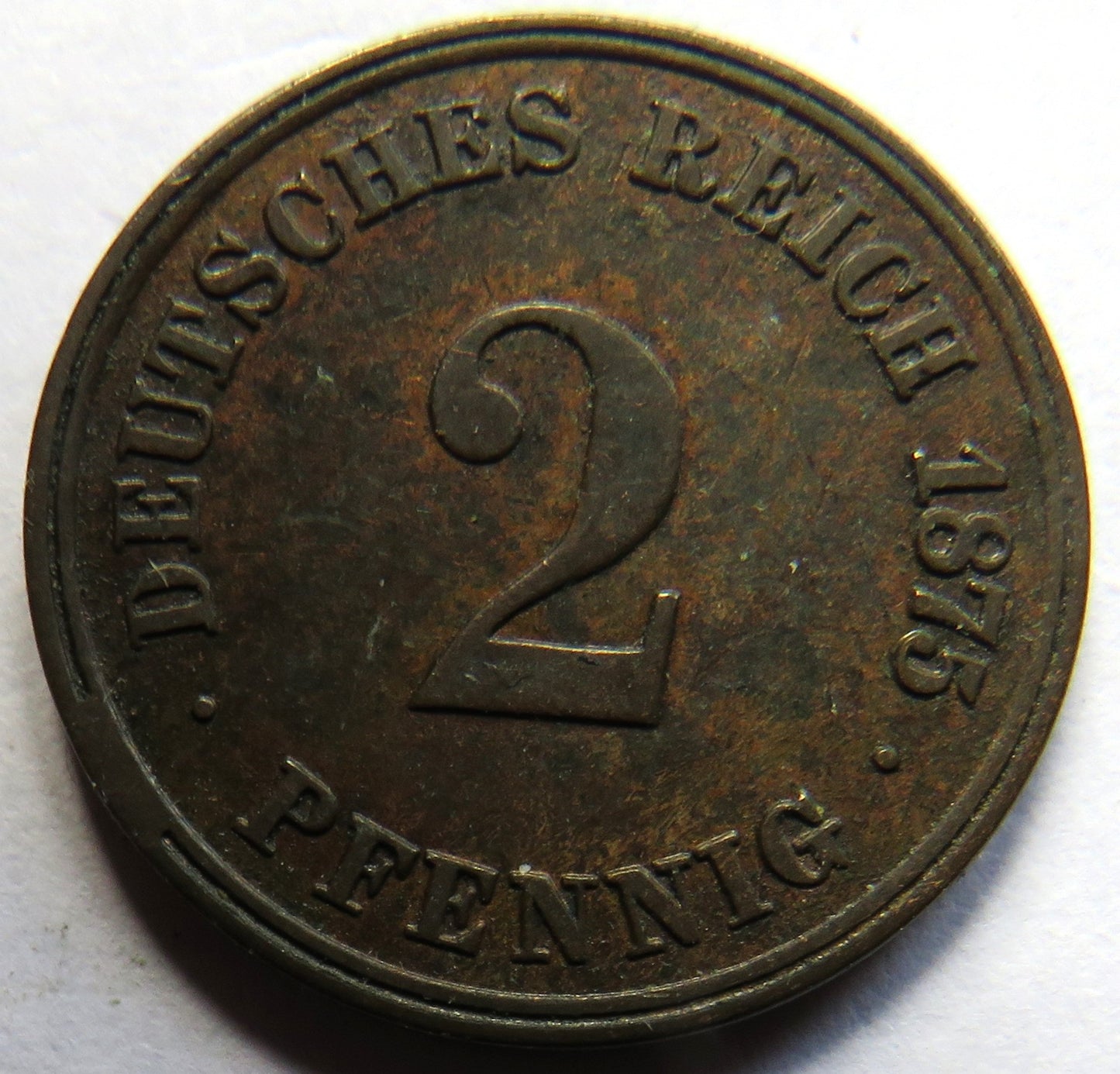 1875-J Germany 2 Pfennig Coin
