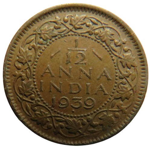 1939 King George VI India 1/12th Anna Coin