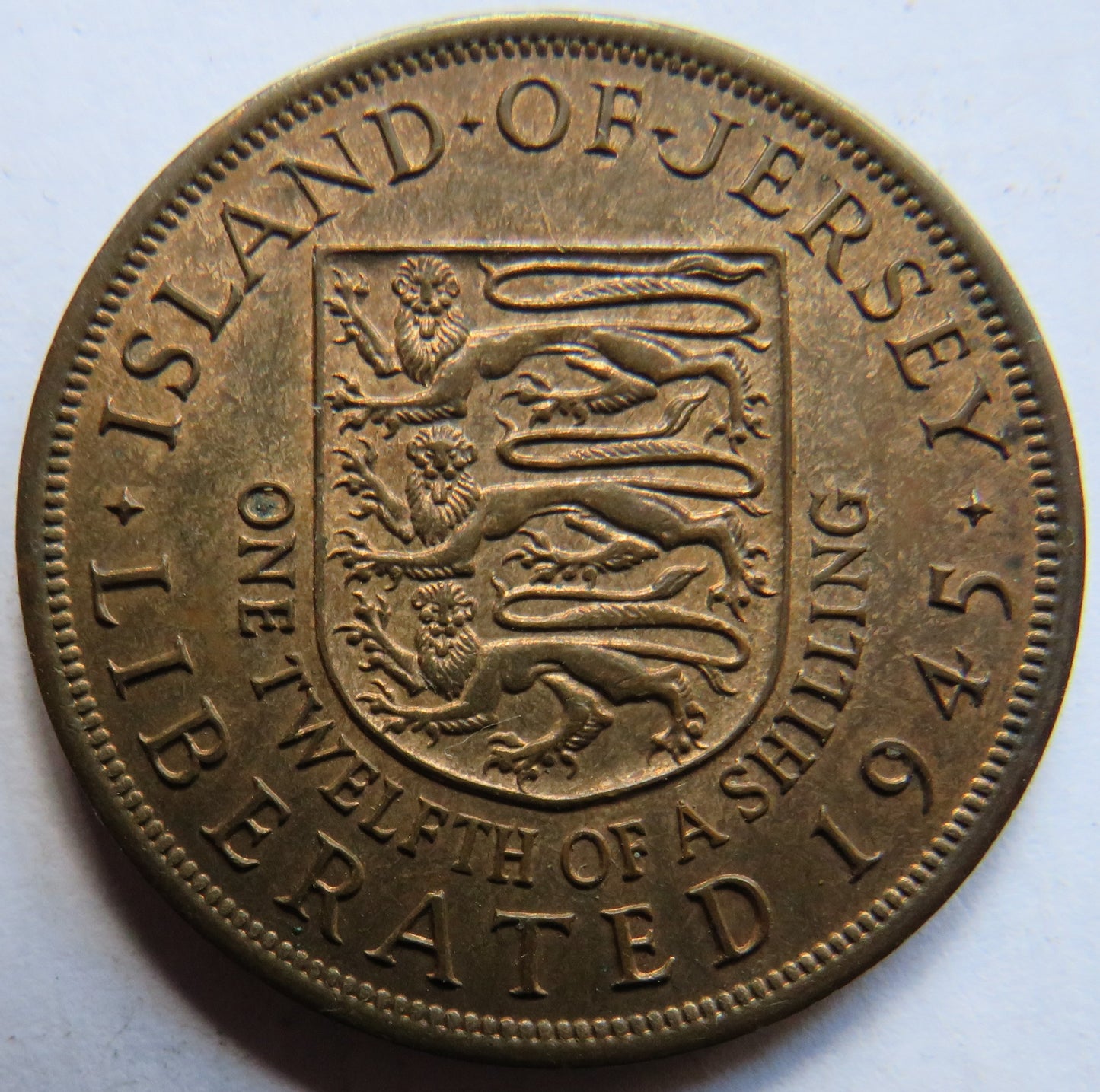 1945 King George VI Island of Jersey 1/12th of a Shilling Coin