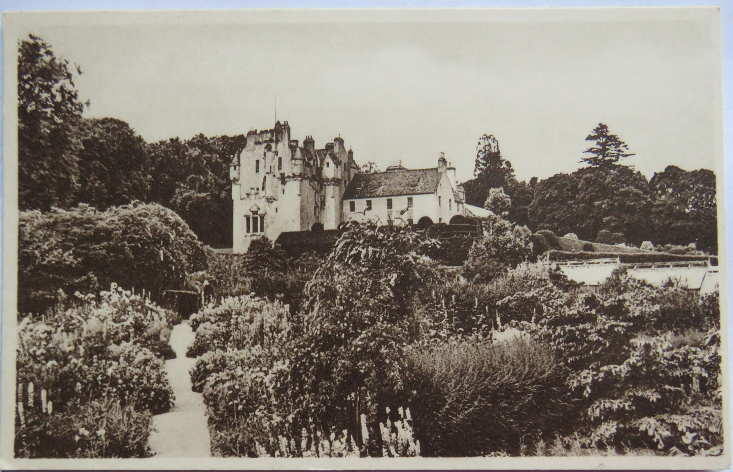 Vintage Postcard of Crathes Castle and Gardens, Property of the National Trust of Scotland