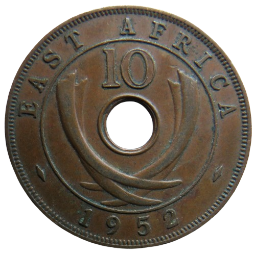 1952 East Africa 10 Cents Coin