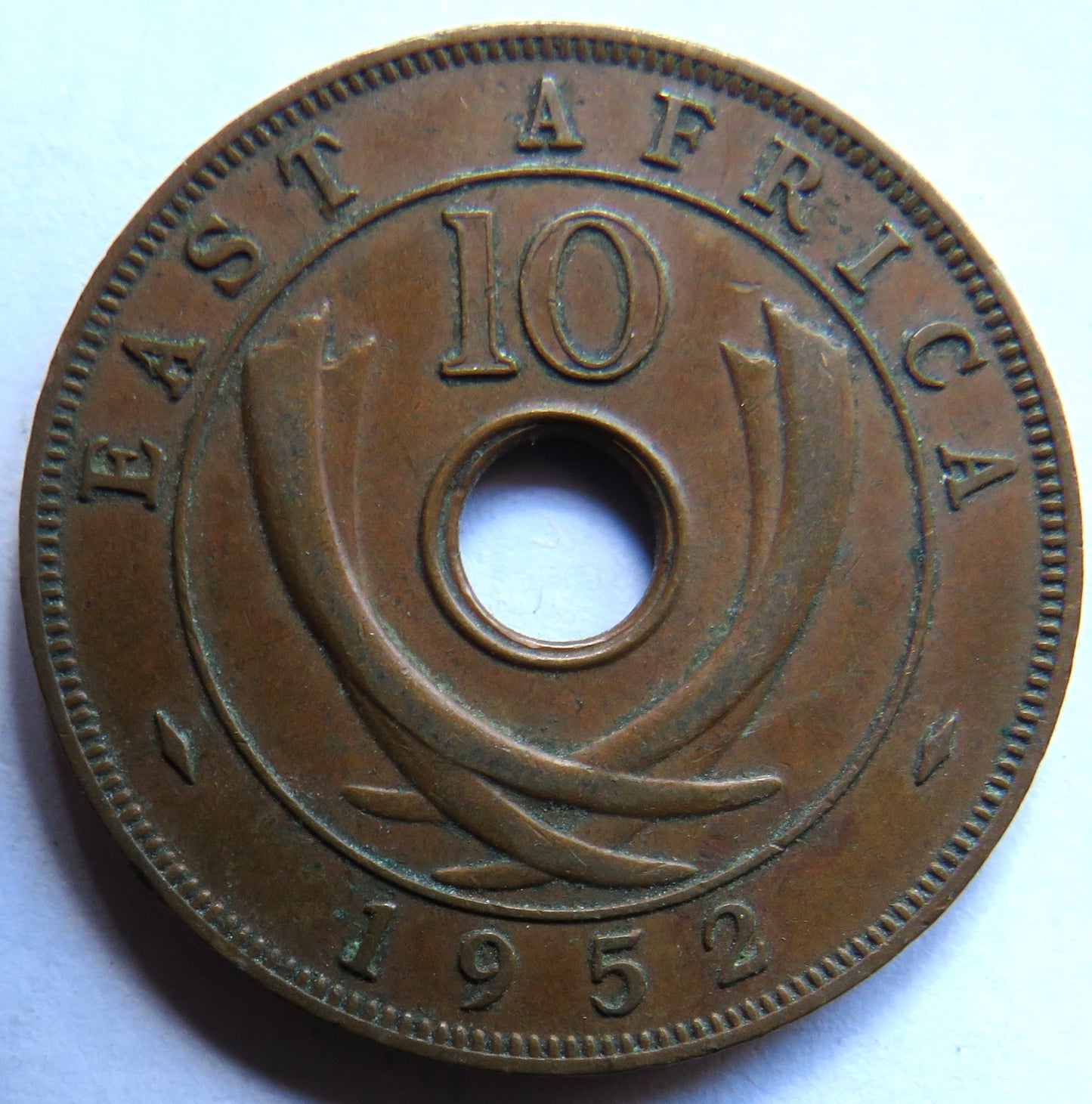 1952 East Africa 10 Cents Coin
