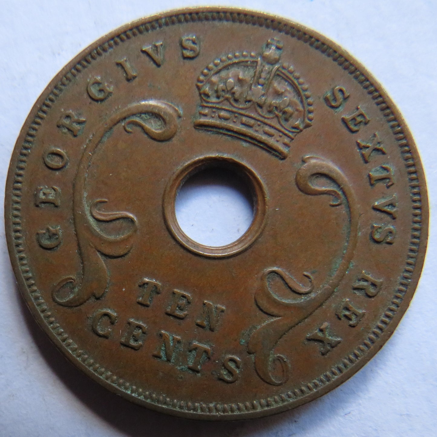1952 East Africa 10 Cents Coin
