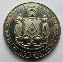 Load image into Gallery viewer, Golden-Rule Lodge No 5. A.F. &amp; A.M Stanstead , Quebec Medal / Token
